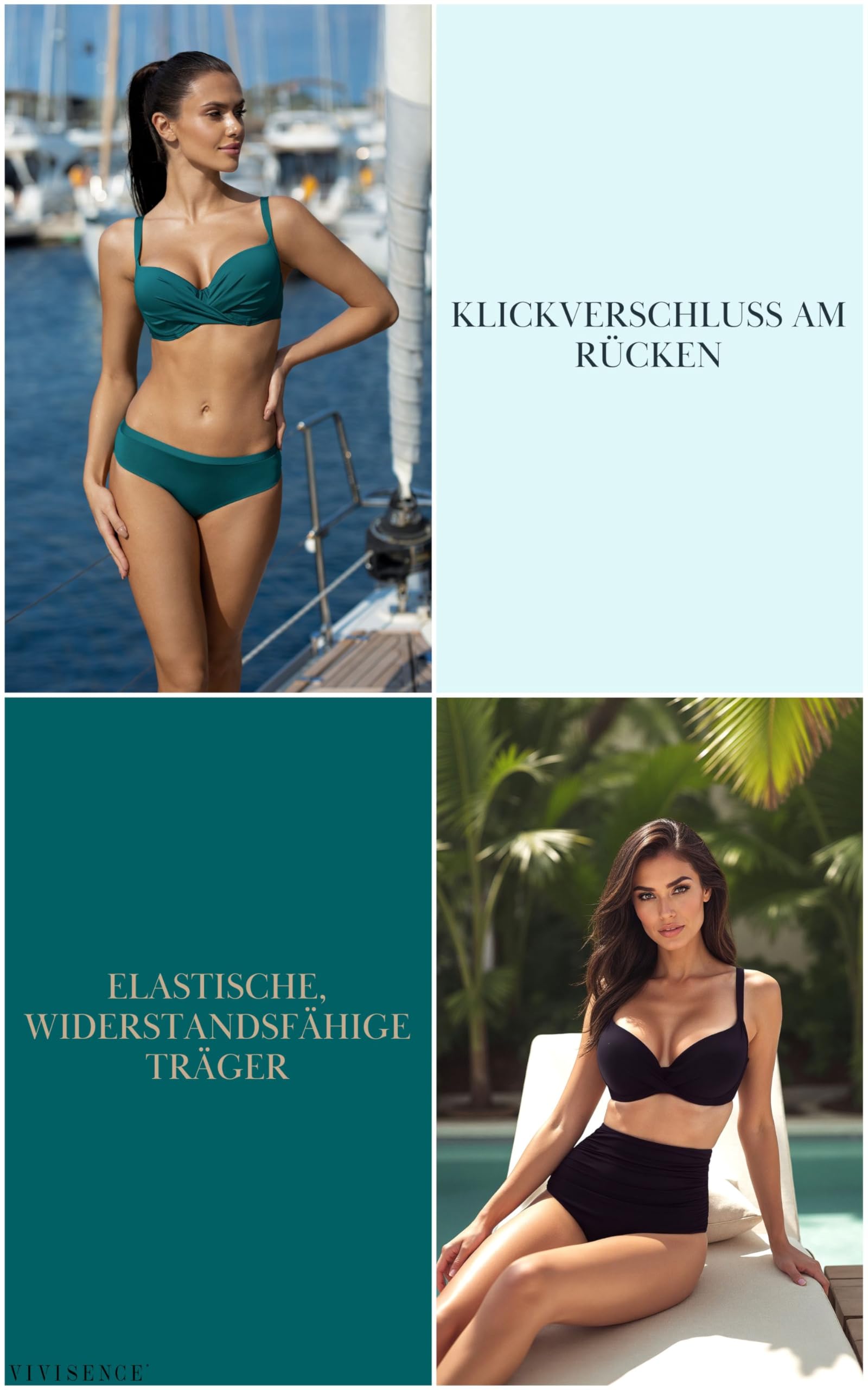 Vivisence 3209 Reggiseno Bikini Liscio Monocolorato Uniforme Coppe Imbottite