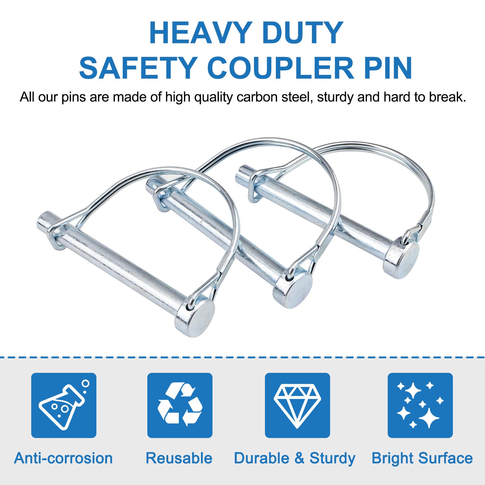 Increway, perni di bloccaggio 1/4" x 2-1/4"