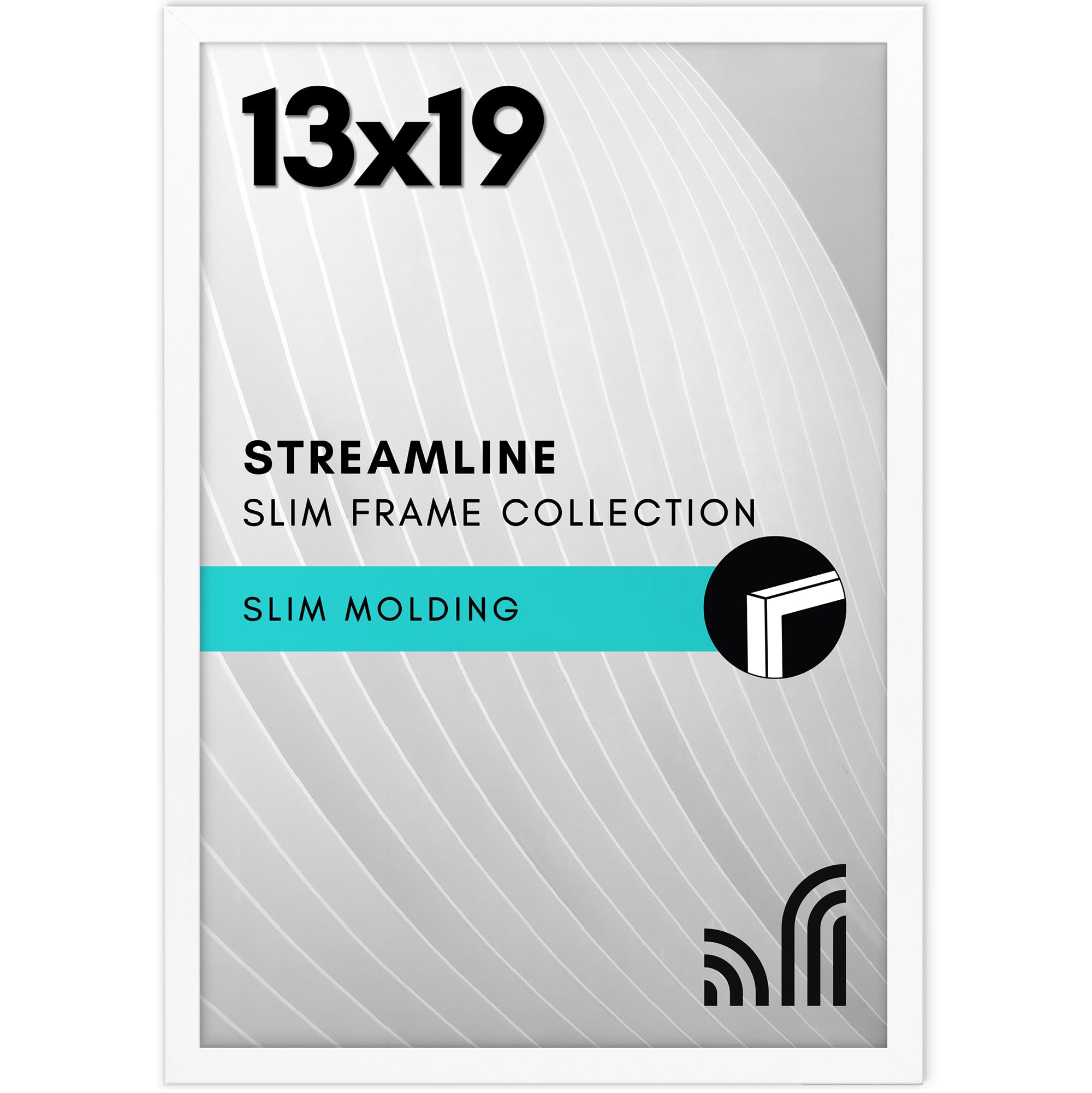 Americanflat 13x19 Picture Frame with Polished Plexiglass - Streamline Collection - Thin Border Picture Frame for Wall Display - Hanging Hardware Included - White
