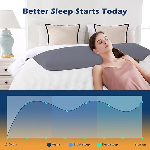 Miniatura 9 de DOWNCOOL Almohada corporal de espuma viscoelástica, almohadas corporales para adultos, almohadas largas grandes para dormir de lado, 20 x 55