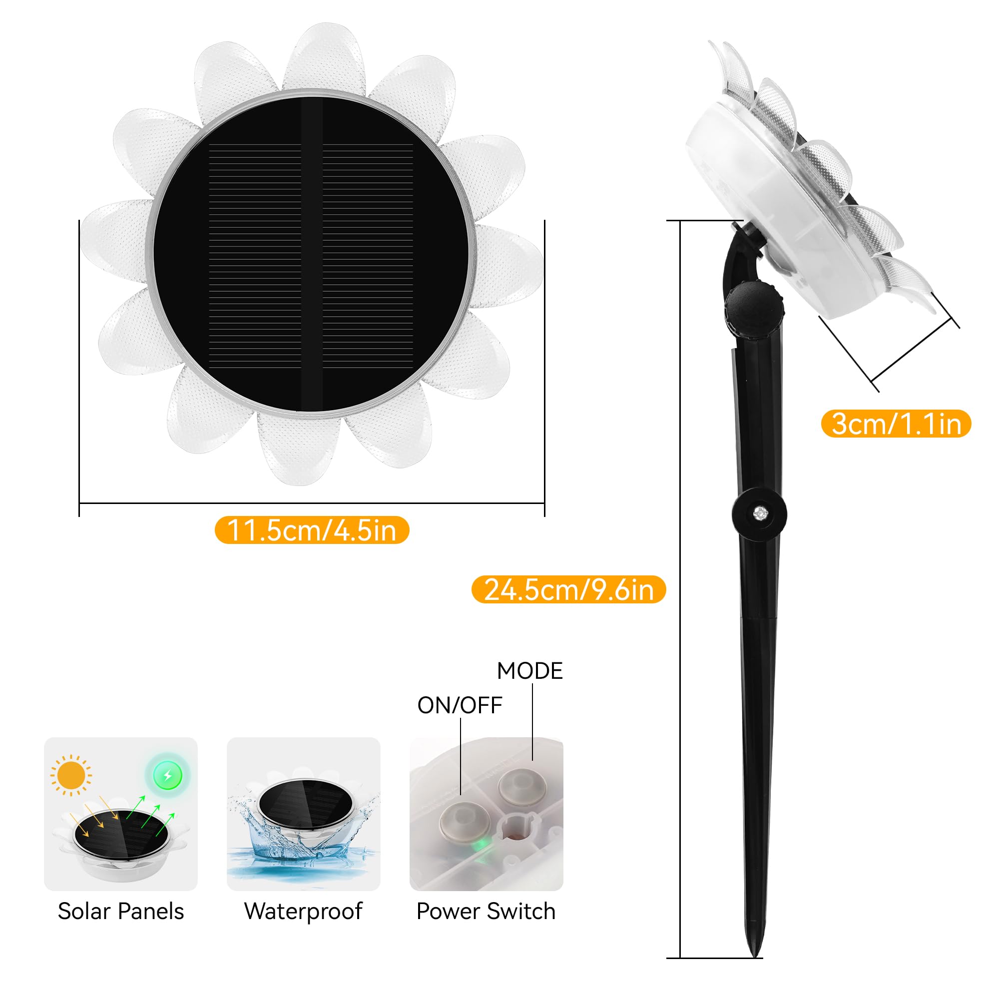 Luz Solar Flotante LED RGB Impermeable 2 Piezas para Piscina y Jardín con Inserción de Tierra - Decoración Subacuática Moderna