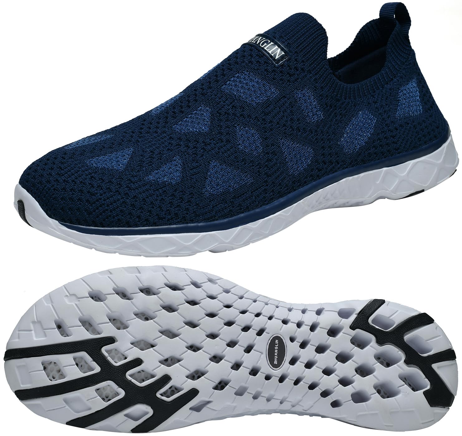 Zhuanglin Men's Quick Drying Aqua Water Shoes,3-Second Drainage & All-Terrain for Swimming,Hiking,Yoga