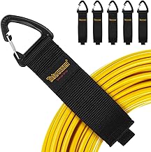 Heavy Duty Storage Straps(6-Pack), Trilancer Hook-and-Loop Cord Organizer and Hanger with Triangular Buckle for Cables, Wires, Rope, Hoses, Organization for Home, Garage or Workshop, Patent Design