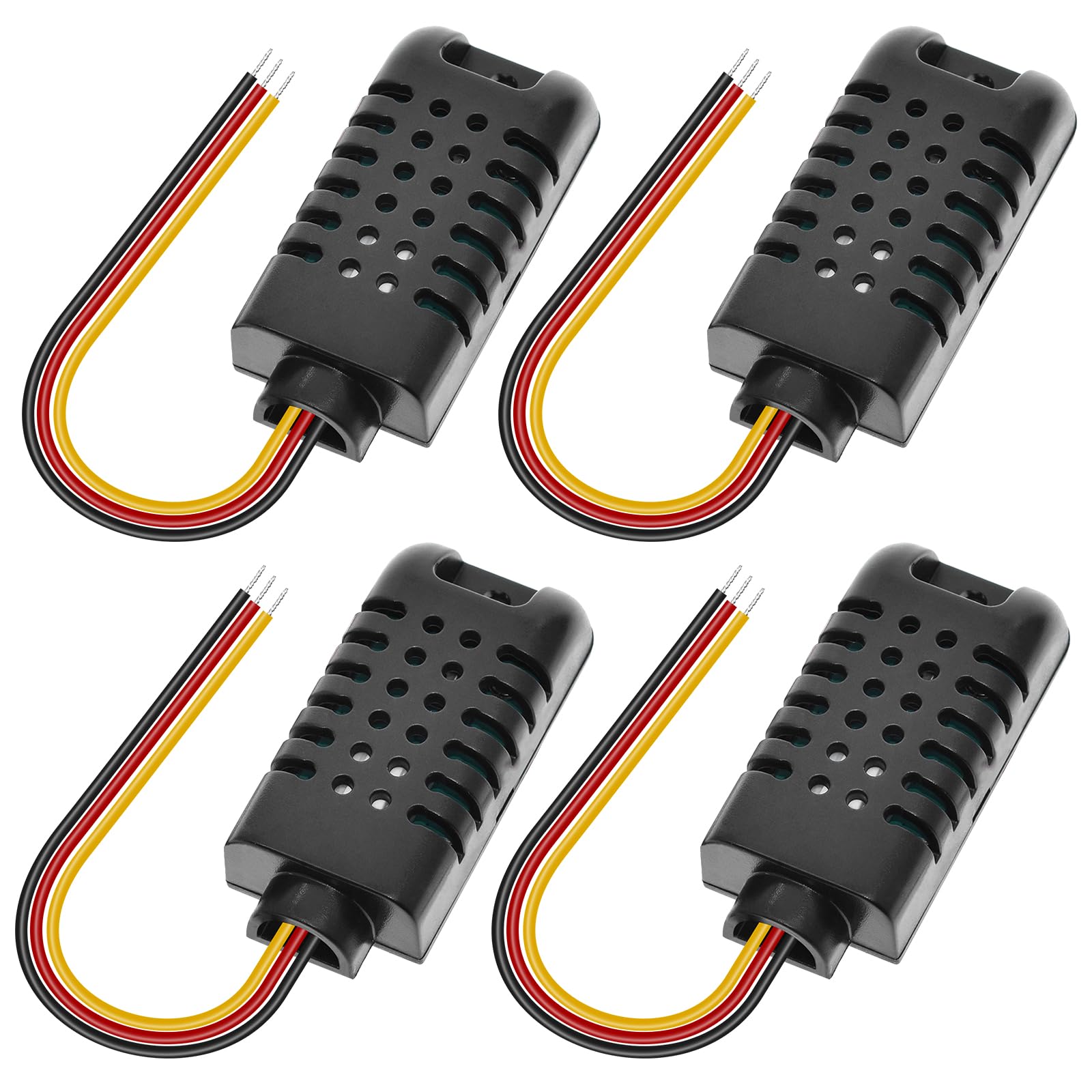 DHT21/AM2301A - Sensor digital de temperatura y humedad (4 unidades, DHT21/AM2301A), color negro