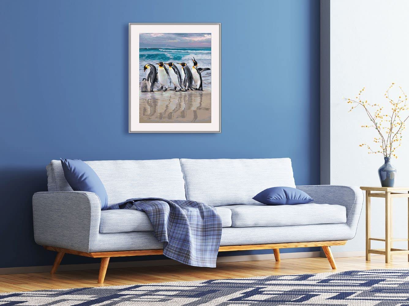 Schipper 609130887 Malowanie według numerów – pingwiny cesarskie – obrazy dla dorosłych, łącznie z pędzlem i farbami akrylowymi, 40 x 50 cm