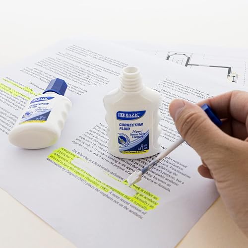 Miniatura 2 de BAZIC - Líquido de corrección (0.7 oz / 0.7 fl oz), aplicador de cepillo de espuma, corrector instantáneo, líquido de limpieza blanca (2/paquete)