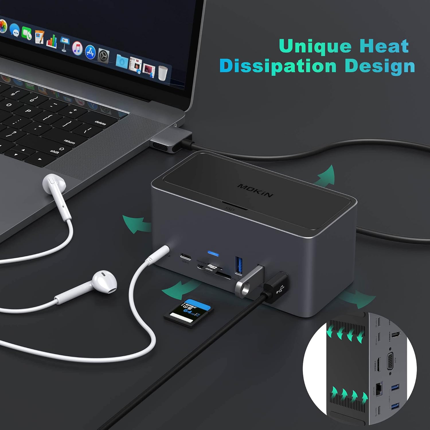 100 top quality guarantee! Docking Station, 18in1 USB C