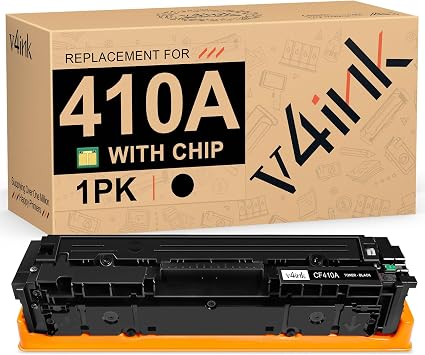 v4ink Remanufactured 410A Black Toner Cartridge Replacement for HP 410A CF410A Toner Cartridge Ink for HP Color Pro M452dn M452dw M452nw MFP M477fnw M477fdw M477fdn M377dw Printer, 1 Pack Black