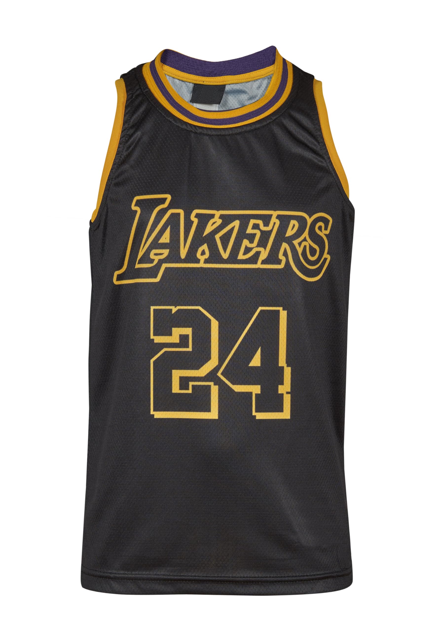 Lakers Basketball Kinder Trikot Bausatz mit Shorts Schwarz 140