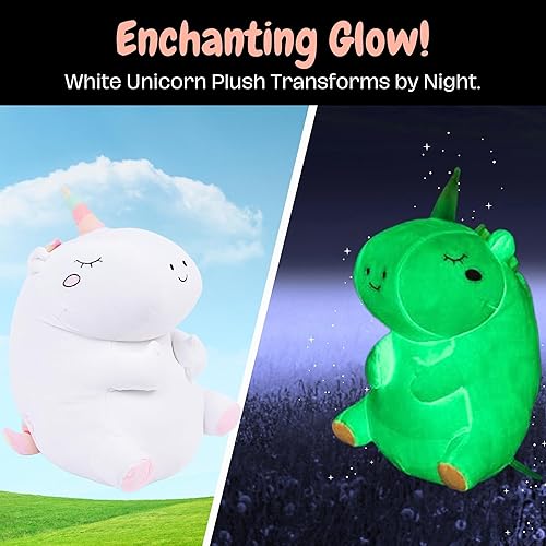 Miniatura 2 de Juguetes de unicornio que brillan en la oscuridad para niñas, peluche de unicornio ultrasuave y mágico para juego imaginativo y comodidad, animales