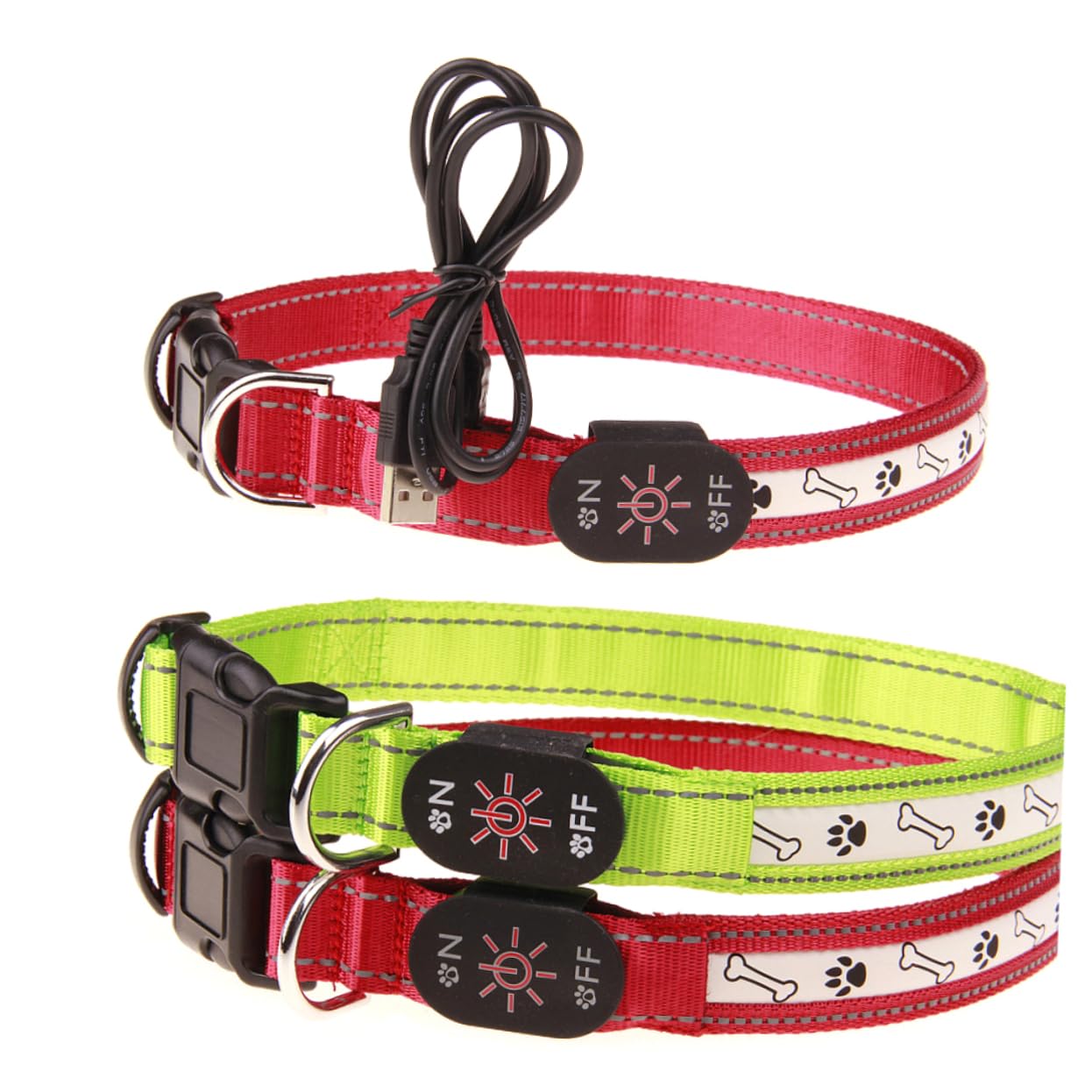 Toddmomy 2 Pièces LED Collier Pour Animaux De Compagnie Clignotant Collier Pour Animaux De Compagnie Éclairé De Circulaire Éclairé Pour