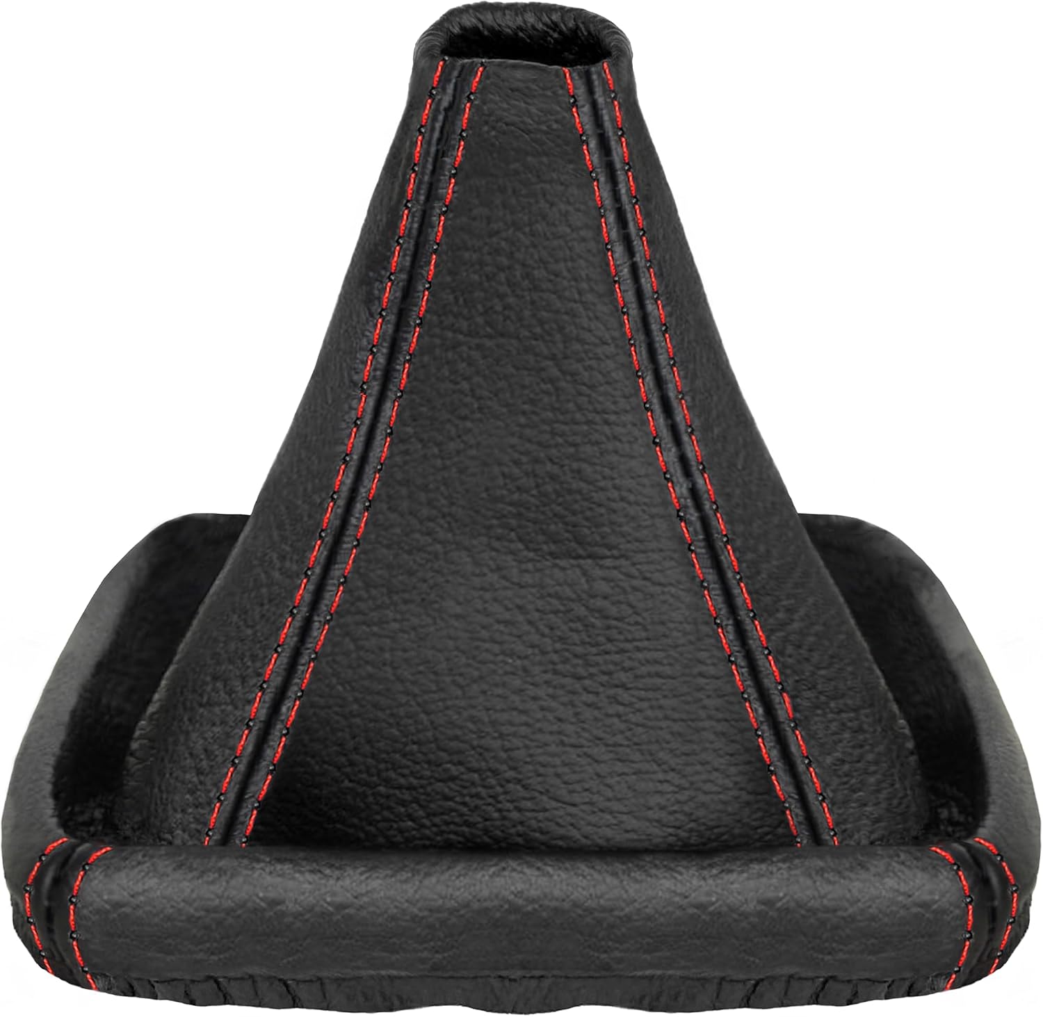 L & P Car Design Shift Boot Cover Genuine Leather Compatible with BMW 3 Series e46 1998-2007 Manual Transmission Black red Stitch