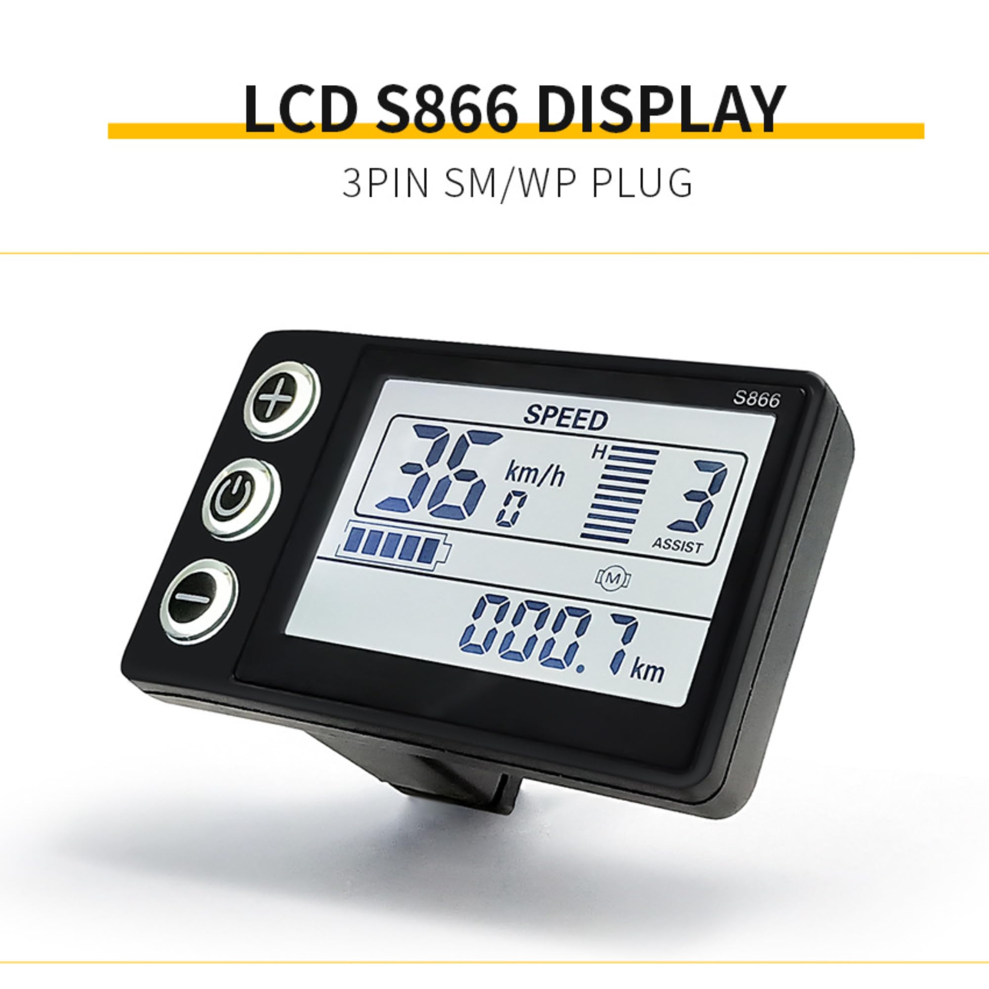 Miernik z Wyświetlaczem LCD do Roweru Elektrycznego S866, 6-pinowy 24 V 36 V 48 V 60 V E Bike Wodoodporny Wyświetlacz Panel Sterowania Miernikiem, Uniwersalny Ekran Panelu LCD do