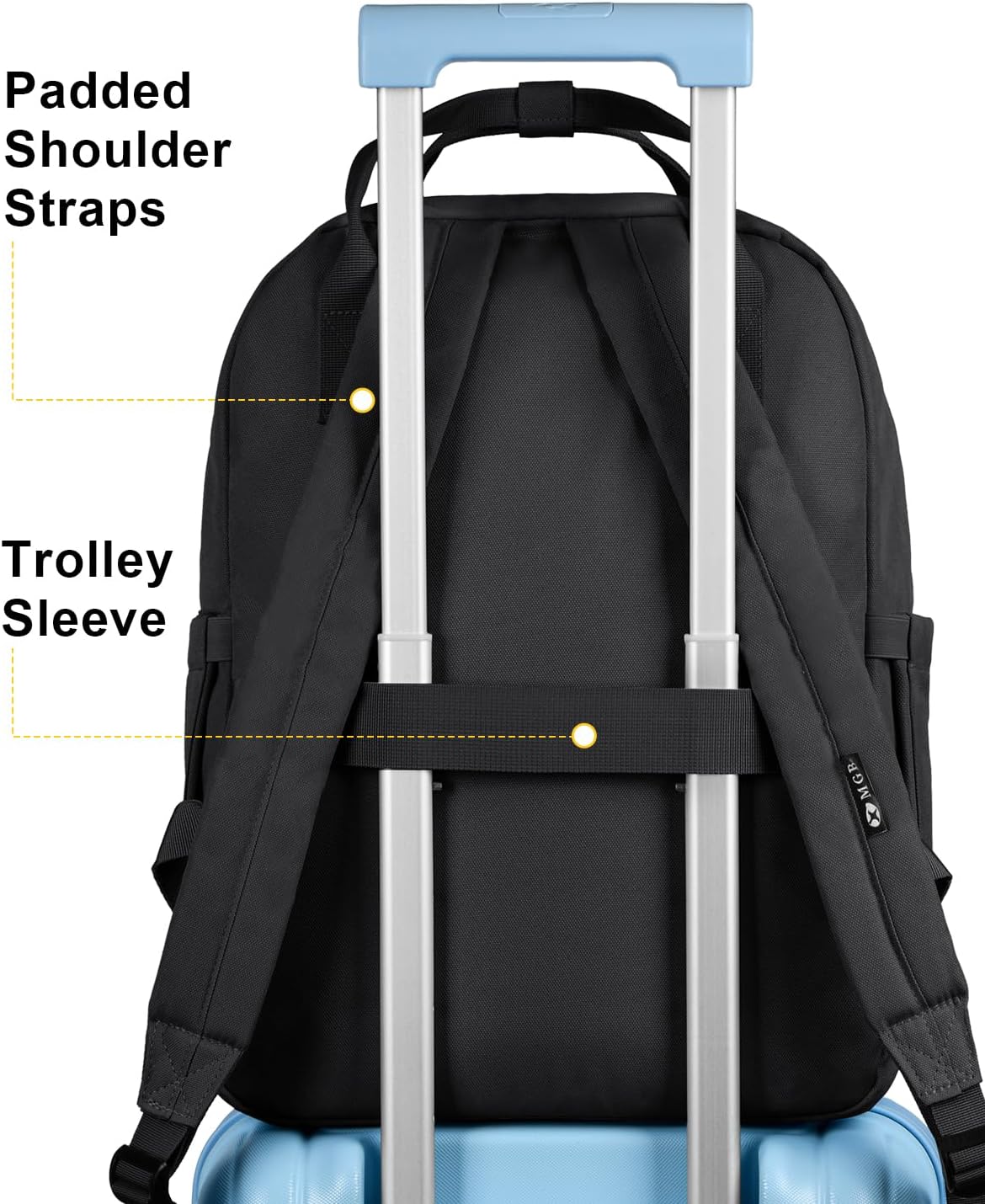 College Backpack for Women and Men, Water Resistant Work Laptop Backpack Gifts for Travel Commute, Lightweight Durable with Adjustable Shoulder Straps and Laptop Compartment (Black) - Image 8