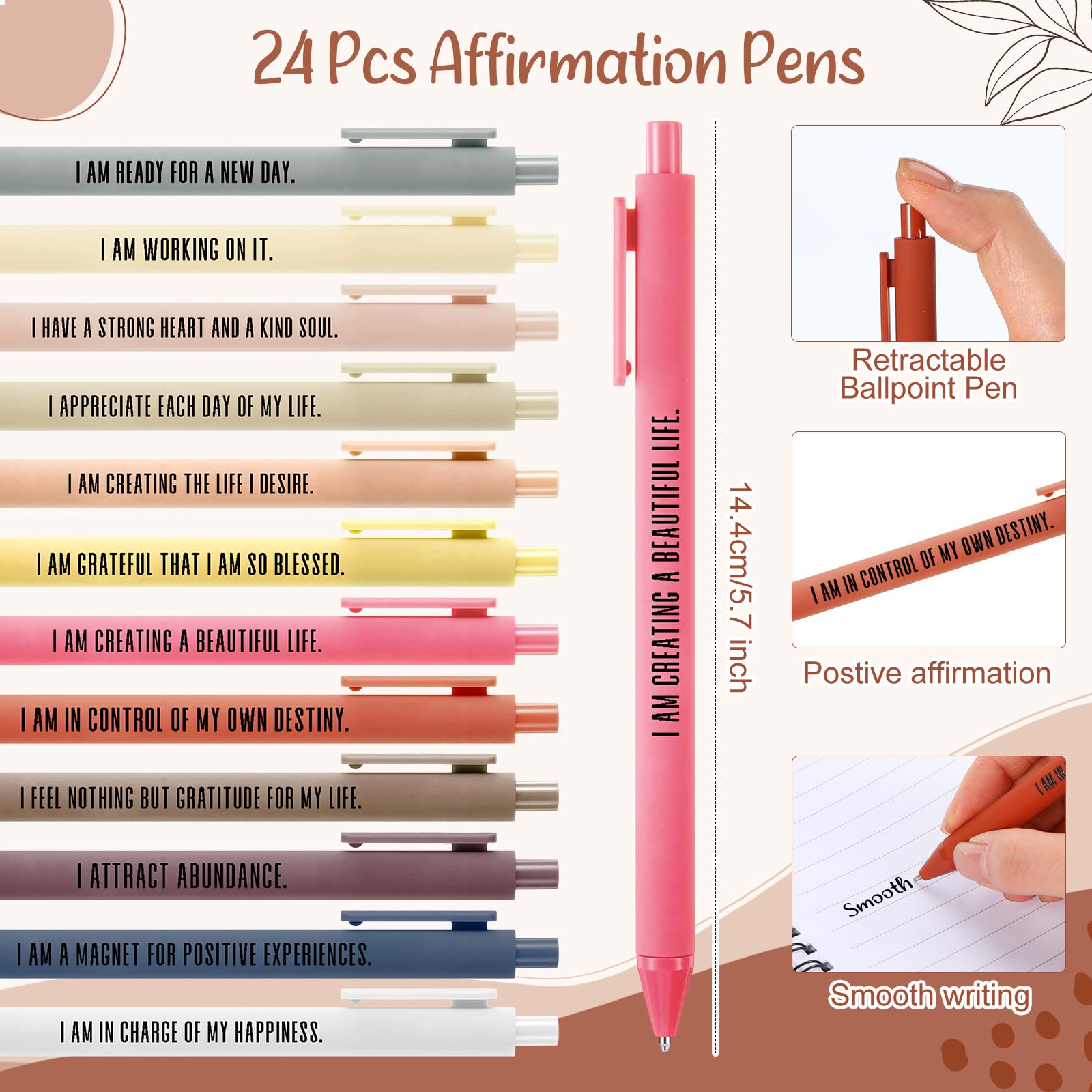 Kosiz Lot de 48 carnets à spirale d'affirmation positive avec stylos - Cadeau de remerciement des employés - Petit journal de motivation pour collègue, personnel, enseignant, infirmière, femme