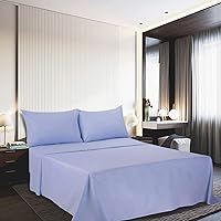 Vista 2 de Best Season Juego de sábanas de algodón de 400 hilos, tamaño full, 4 piezas - 100% algodón de fibra larga, juego de sábanas de algodón suave