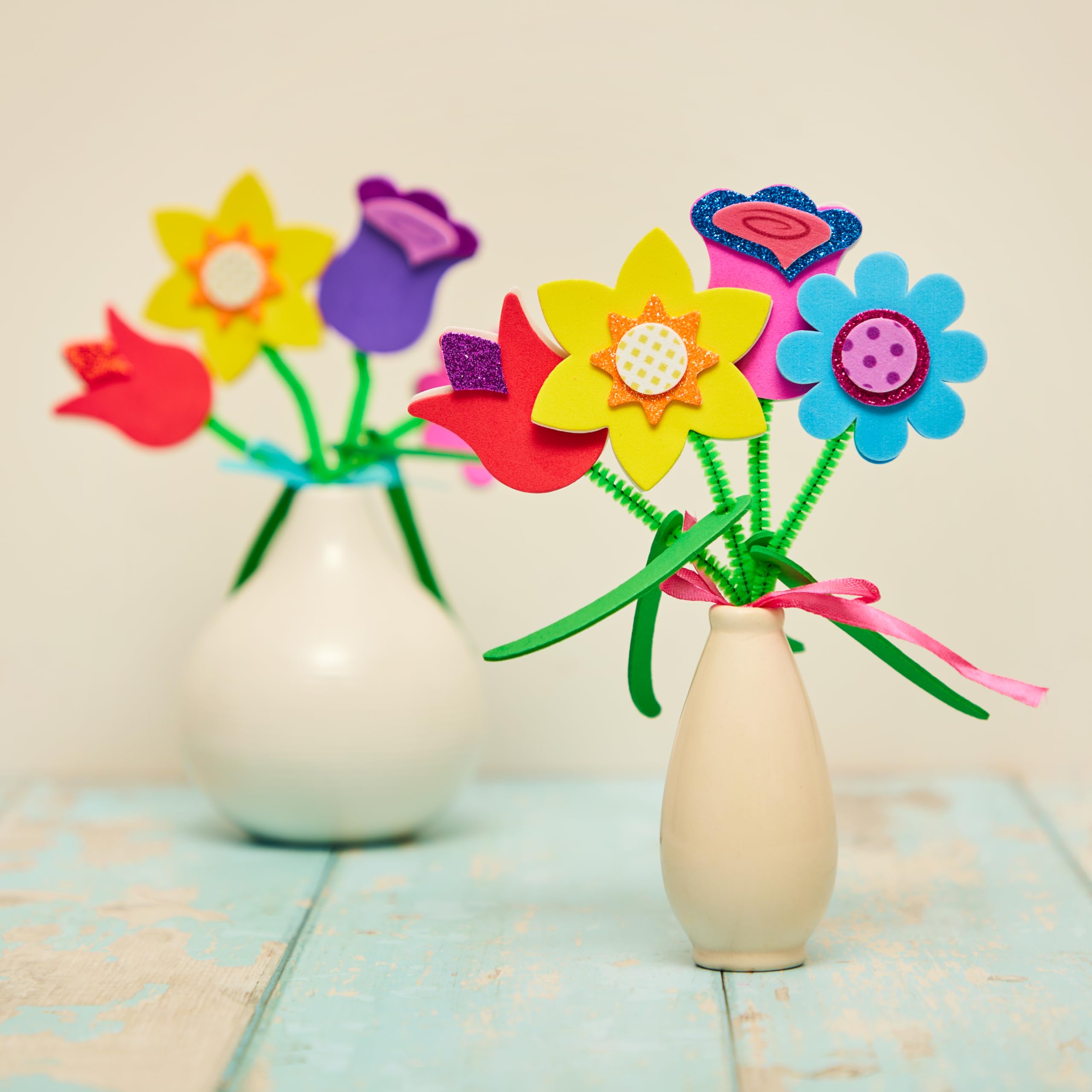 Albero di fiori di fiori di plastica rettangolare in colore bianco 27.5