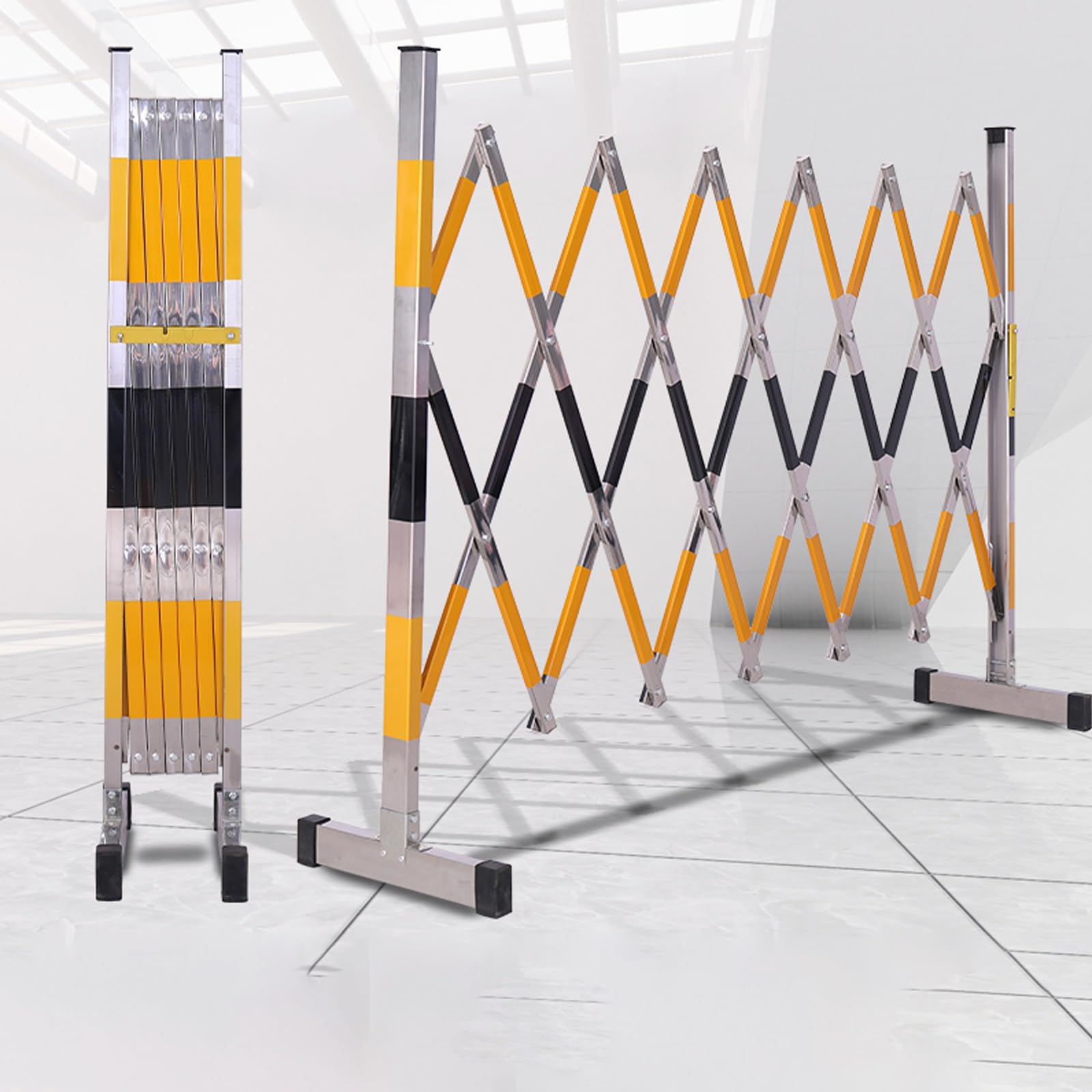 YNIYUJKL Expandable Traffic Barrier – Retractable Stainless Steel Outdoor Safety Fence – Portable Folding Security Barricade For Events And Crowd Control