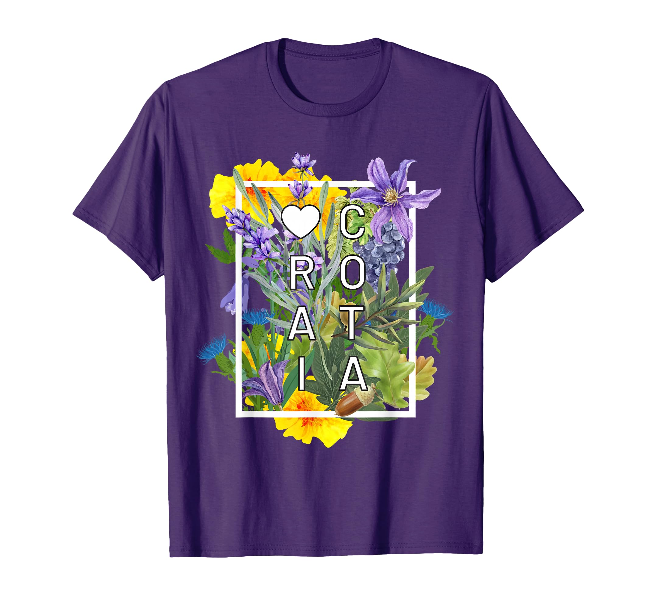 Flowers of Croatia Word Art - Croatian Pride T-Shirt