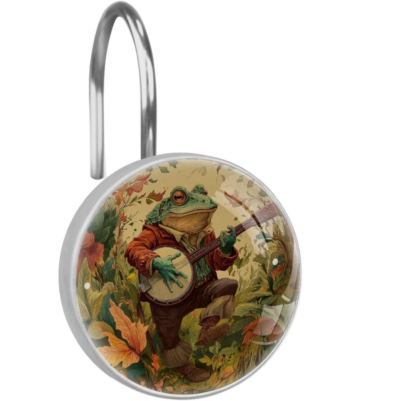 VAPOKF Decorative Shower Curtain Hooks, Frog Rustproof Stainless Steel Shower Curtain Rings for Bathroom, Shower Curtain Hangers for Shower Rod, 12 Pack
