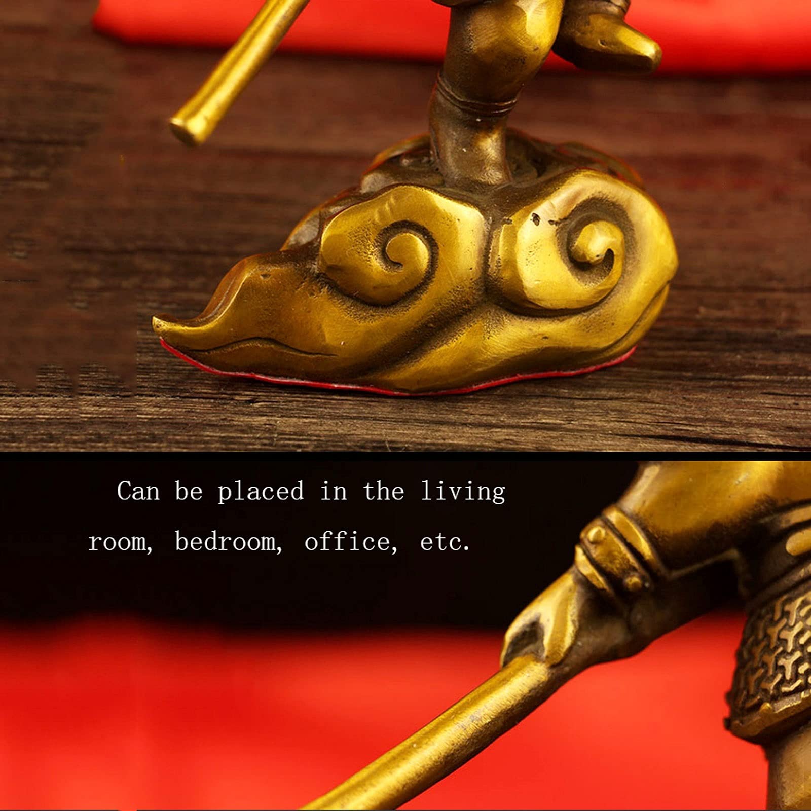 Sun Wukong Statue Decoration Miedź Walka Buddha Kreatywny Dekoracje Ozdoby Ozdoby Salon Pulpit Rzemiosło Monkey King Rzeźba Materiał Office Dekoracja Urodziny Prezent Desktop Akcesoria Figurki Figurka