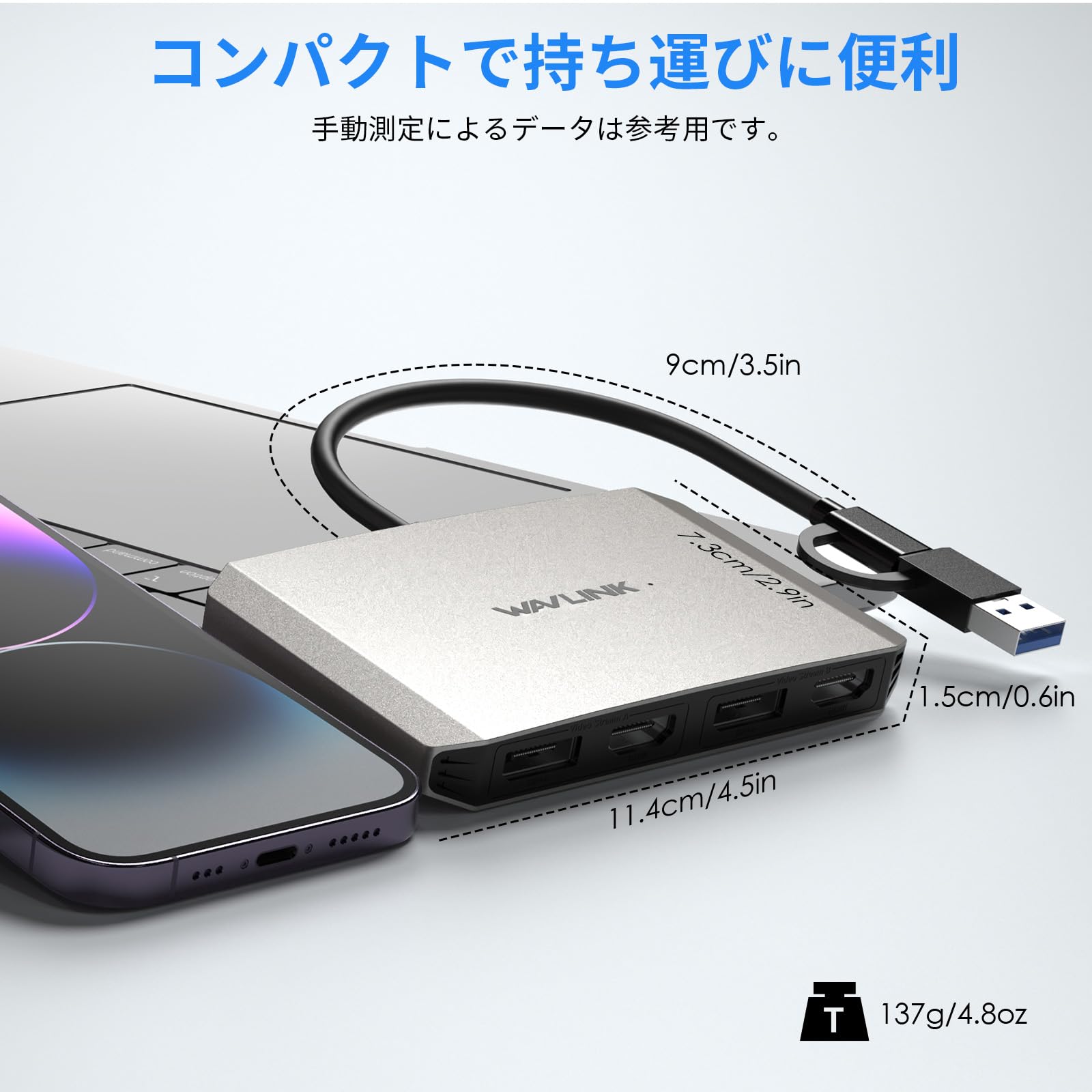 Amazon | WAVLINK USB 3.0/USB C対応DisplayPortおよびHDMIアダプター