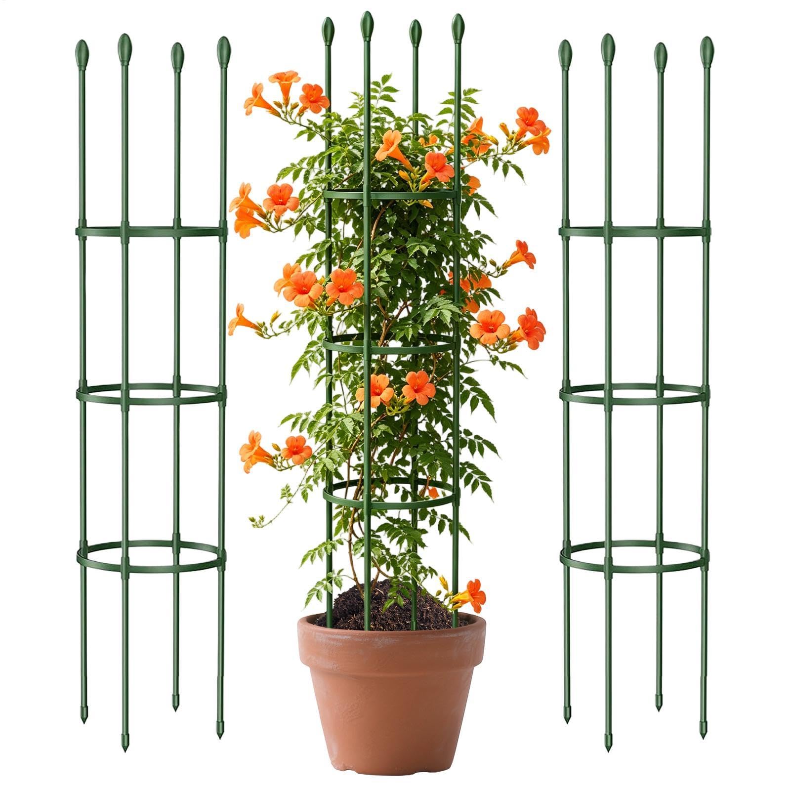 Generisch Tomatenkäfige Für Den Garten,Schwerlast Ausziehbare Pflanzenstütze 3 Stück 152 cm,für Hochbeete - für Balkon, Hinterhof und Gewächshaus, Outdoor-Gartenarbeit, Blumen, Paprika und Gurken