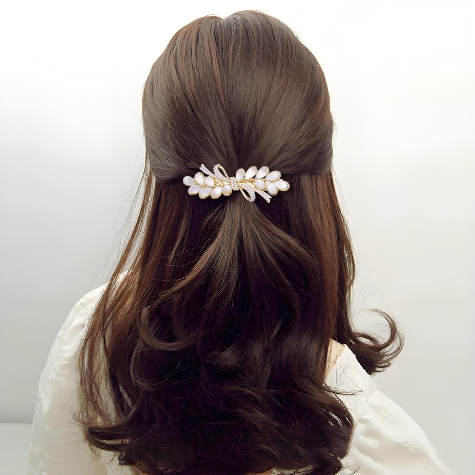 Regalo per la festa della mamma, fermagli per capelli a forma di spiga di grano per donne, forcine in metallo con strass e perle, accessori per capelli per matrimoni, feste di tutti i giorni