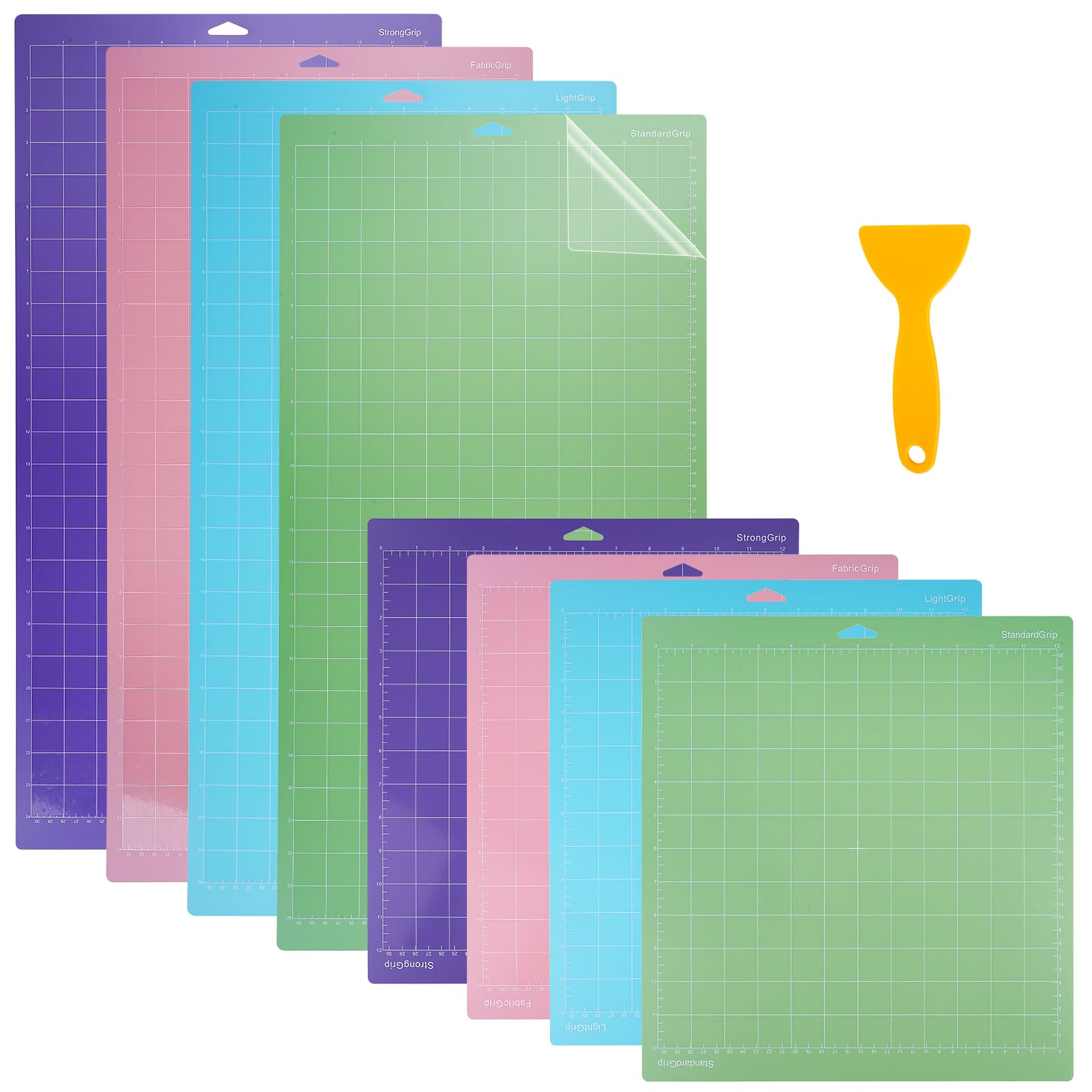 8Pcs Tapis de Découpe pour Cricut Maker/Maker3/Explore 3/Air 2 | 12" x 12" + 12" x 24" Variety Grip Tapis de coupe Accessoires de rechange