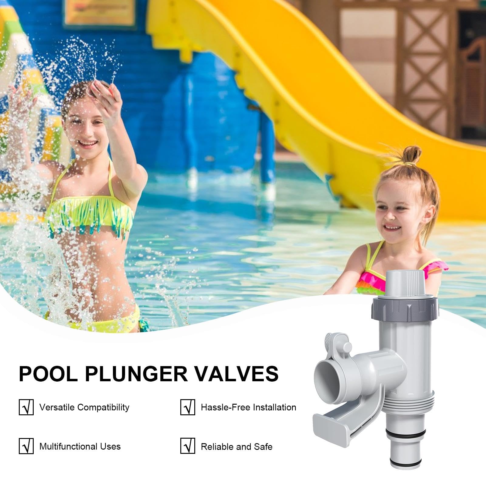 Valvola A Stantuffo Per Piscina Fuori Terra Con Raccordo 1,25'' - Ricambio In ABS Per Pompe 1500-4000 GPH - 2