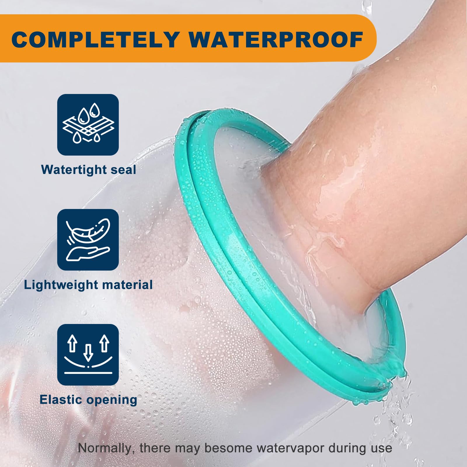 WenYa Adult Arm Cast Cover for Shower Plaster Cast Waterproof Cover Full Arm with Sealing Ring - Image 3