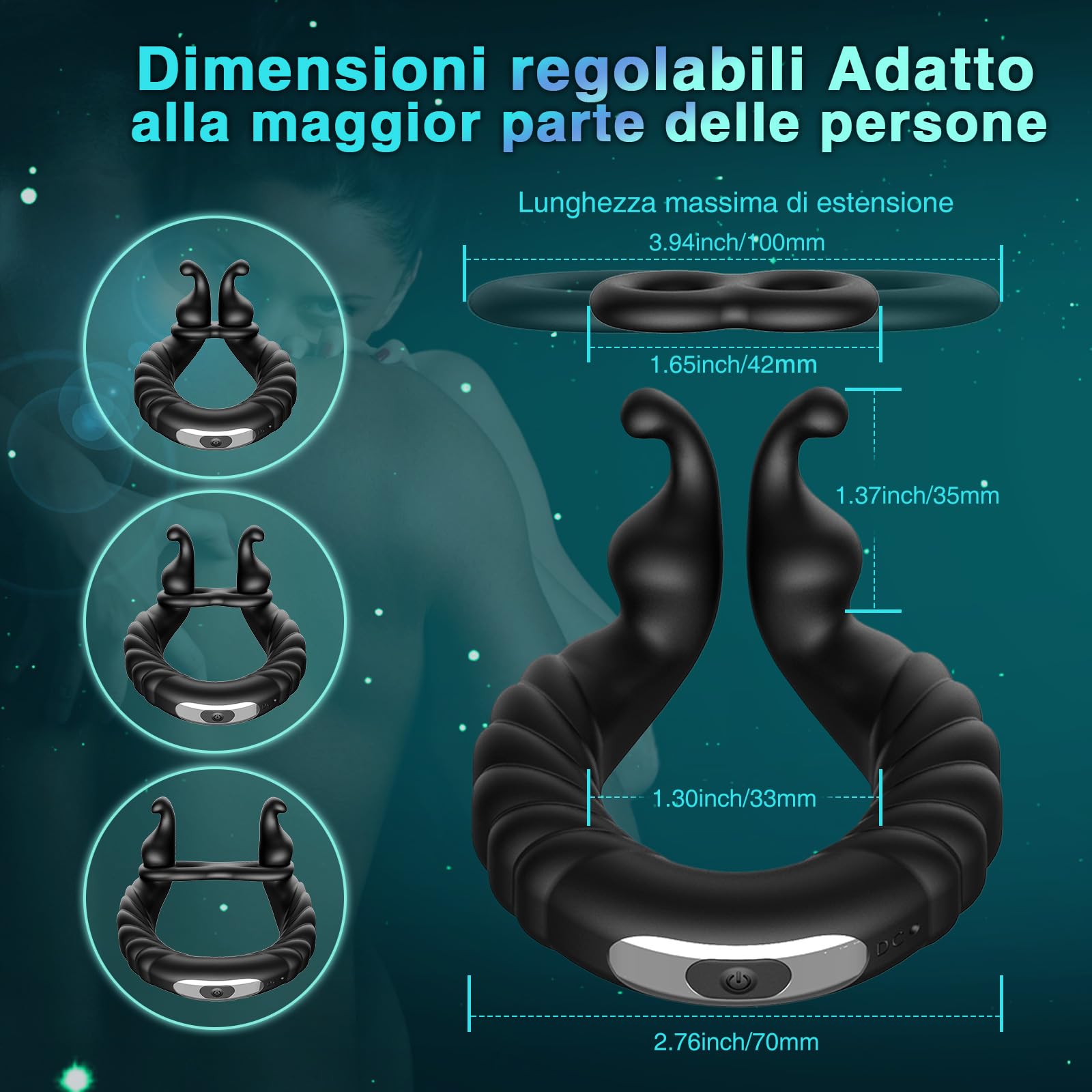 Anello Vibrante per Lei e Lui Sexytoysys Coppia, Cock Ring Sex Toys Sessuali per Coppia con 10 Modalità di Vibrazione, Anello Pene Vibratoreper Uomo Professionale, Cockring Stimolatore per Clitoride