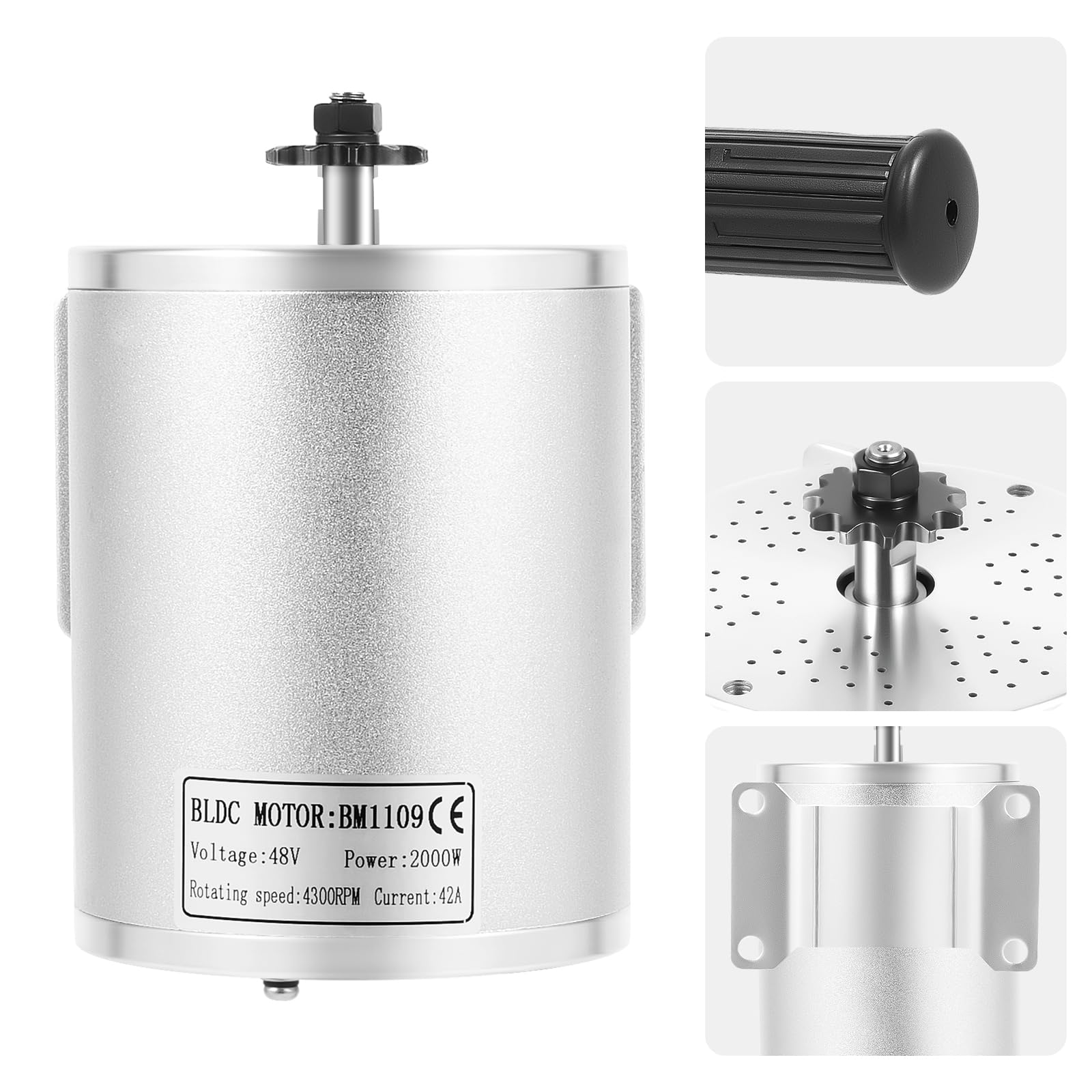 Complete Electric brushless DC Motor kit with a 4300 RPM high-Speed Motor, Battery Display, and LCD Throttle, Suitable for mid-Drive Motors in Electric Scooters, Bicycles, and Motorcycles