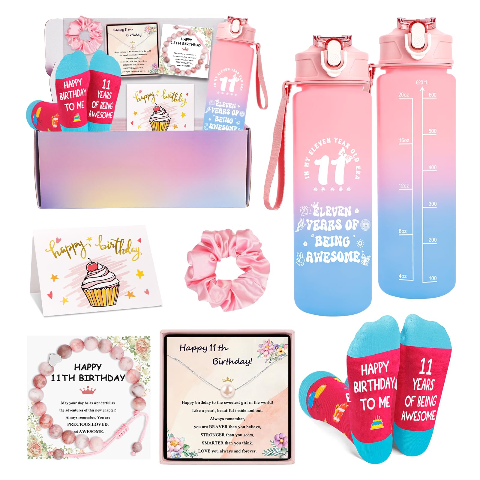 Amosking Gifts for 11 Year Old Girls, 11th Birthday Gifts for Girls, Daughter, Granddaughter, Niece, 11 Year Old Girl Gift for Birthday