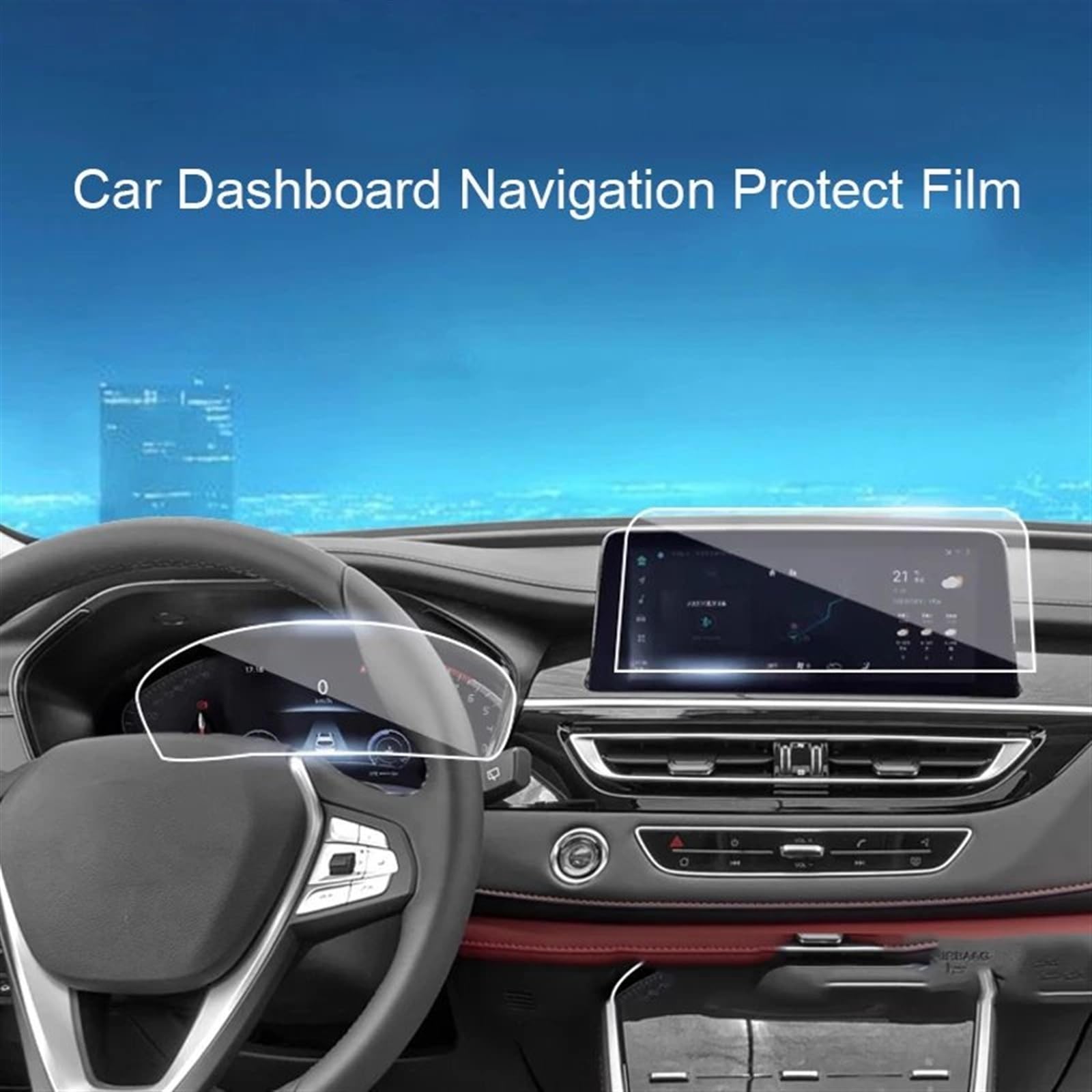 Pour CHANGAN Pour CS75 2018 2019 2020 2021 2022 2023 2024 Écran Tableau Bord Automatique TPU Écran Navigation GPS Voiture Protéger Film Trempé Navigation Protection D'écran Film | 10.25inch GPS Film
