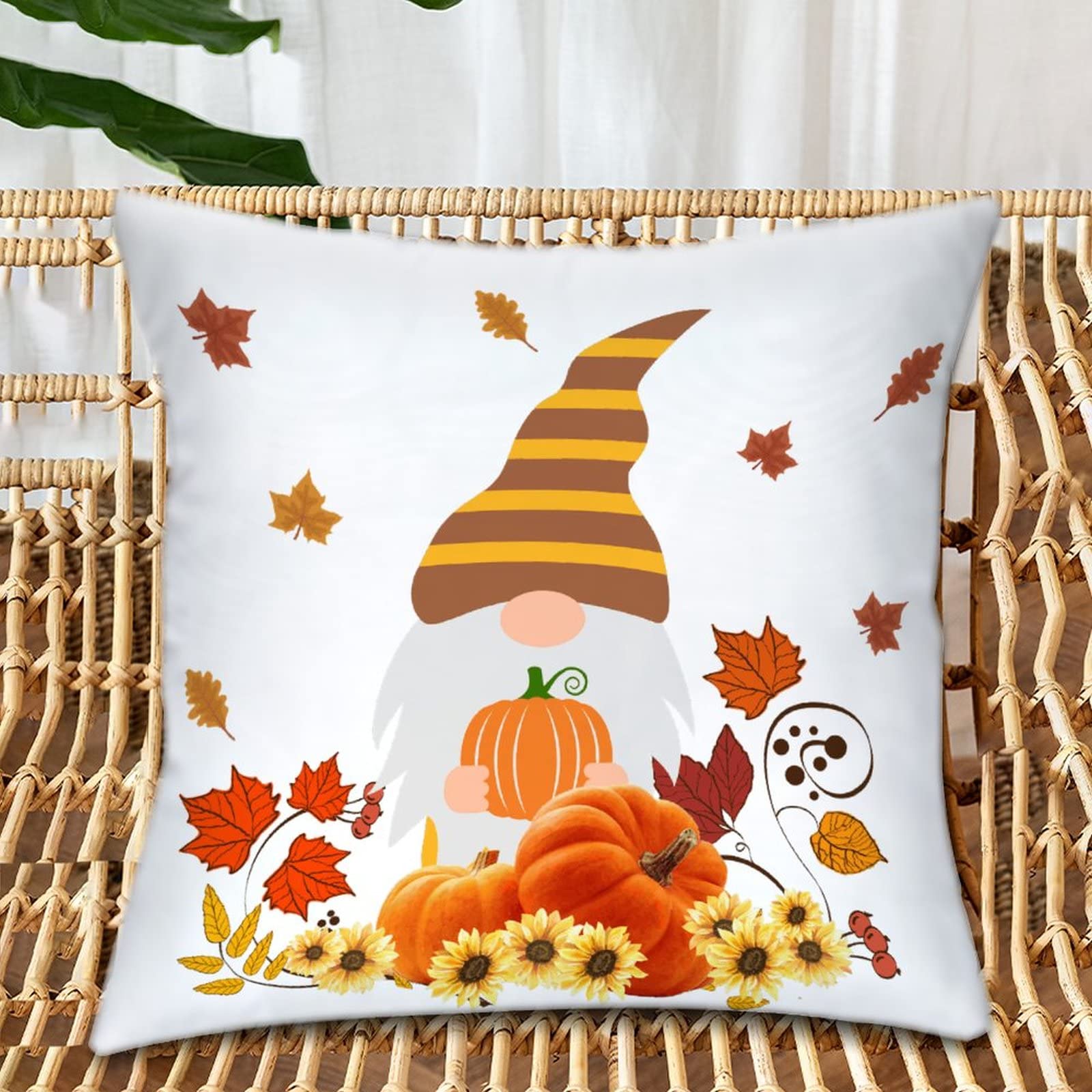 Federa per cuscino con zucca autunnale, per una comoda decorazione