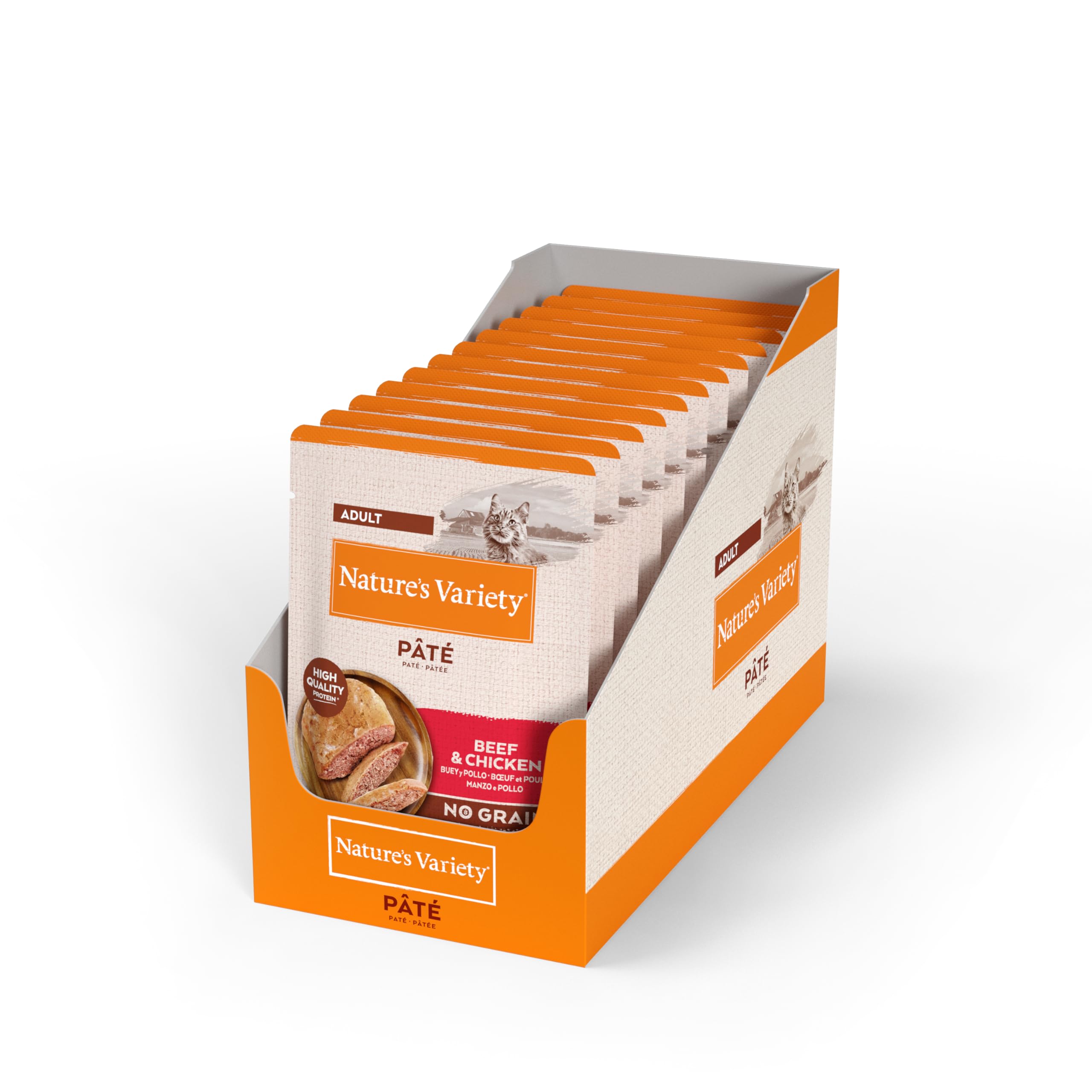 Nature's Variety Original No Grain - Paté para Gatos Adultos con Buey y Pollo - Caja 12 x 70 g