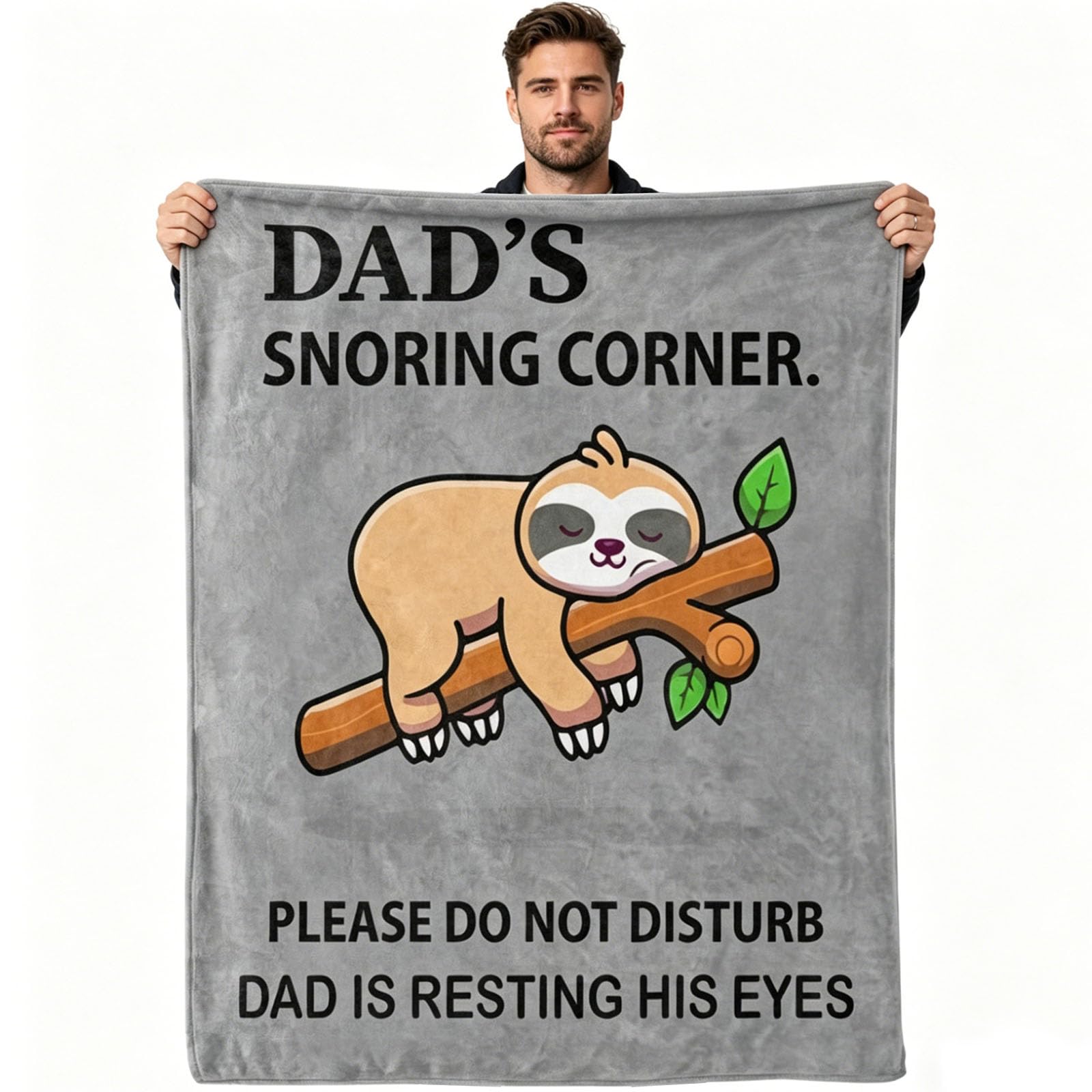 KMFASVX Funny Dad Birthday Gifts, Soft Cute Blanket Birthday Gifts for Dads from Daughter Son, Unique Blanket Present for Father's Day Christmas Valentine's, Fluffy Blanket 130x100cm