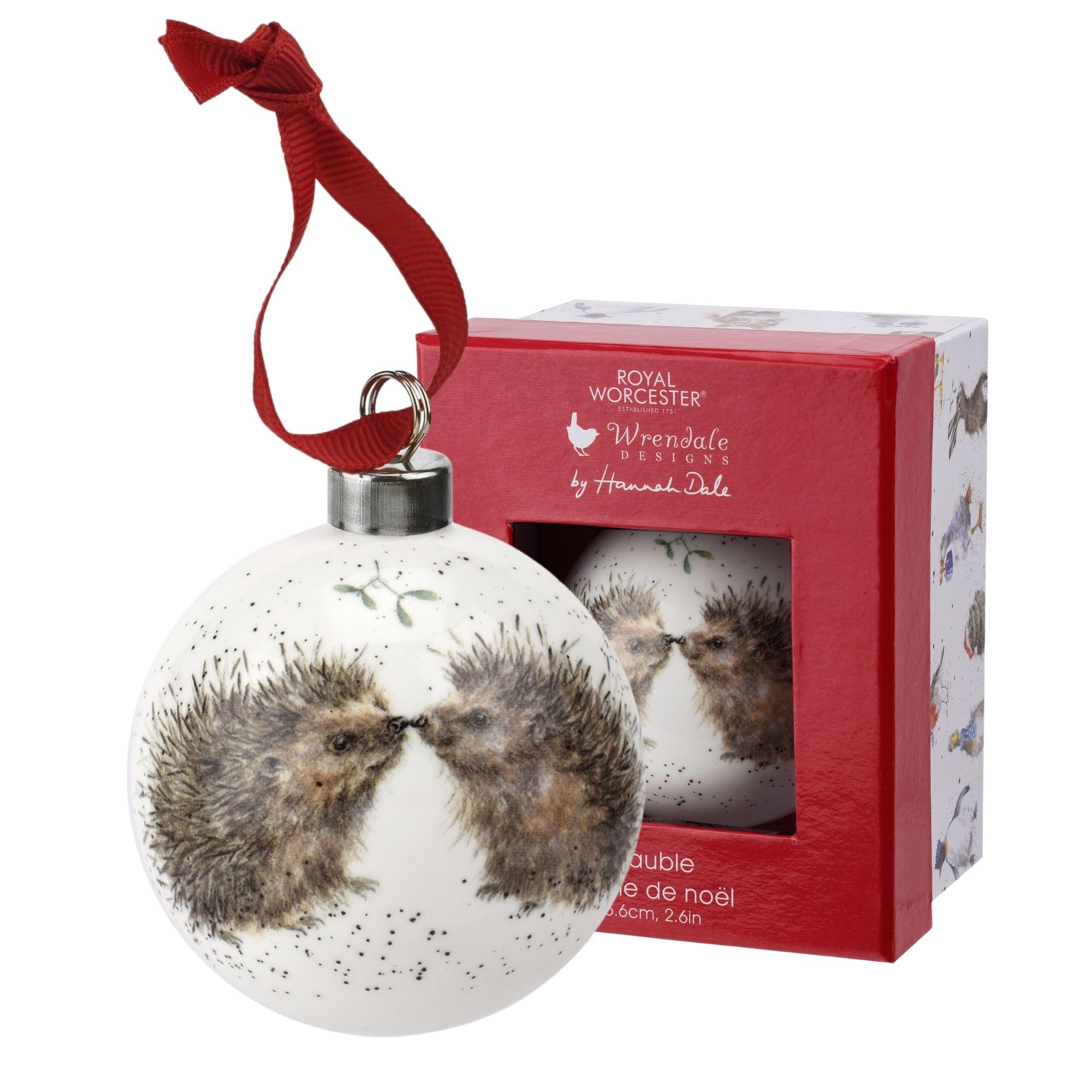 Sponsored Ad - Royal Worcester Christmas Tree Ornament - Personalized Holiday Bauble with Hedgehog Motif, Fine Bone China Festive Holiday Decorations, Whimsical Animal Theme for Seasonal Home Decor