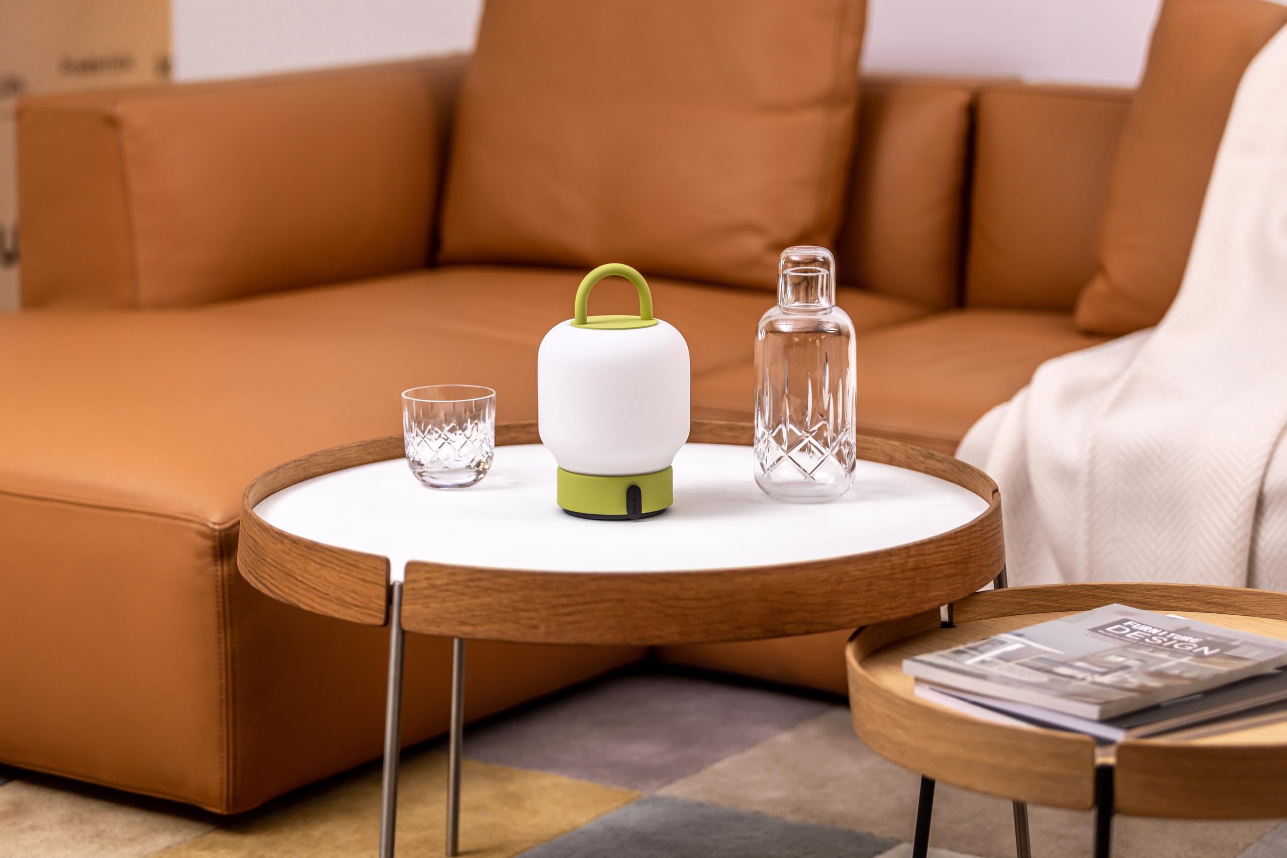 Kooduu - Loome Portable Table Lamp - Dimmable and Rechargeable via USB - Opal Glass, Moss - Image 2