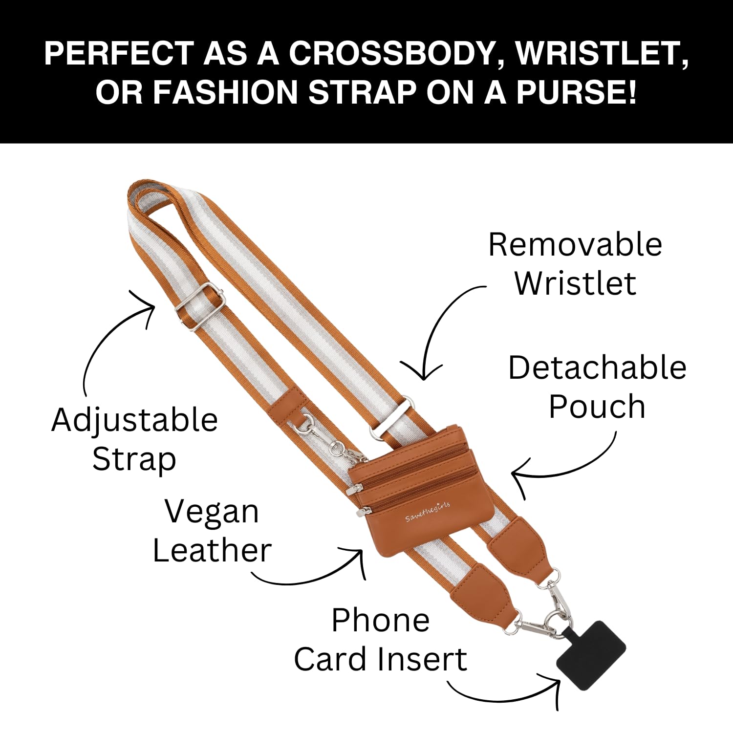 Amazon.com: Save the Girls Clip & Go Bold Phone Strap (Stripe