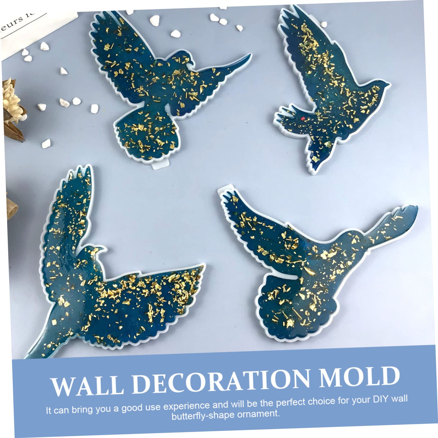LALAFINA 2 Ensembles Moule en Forme De D'Oiseau De Mer Ornement Mural Bricolage Moules pour Oiseaux Volants Petit Oiseau Bricolage Moule À Fondant pour 4 pièces * 2