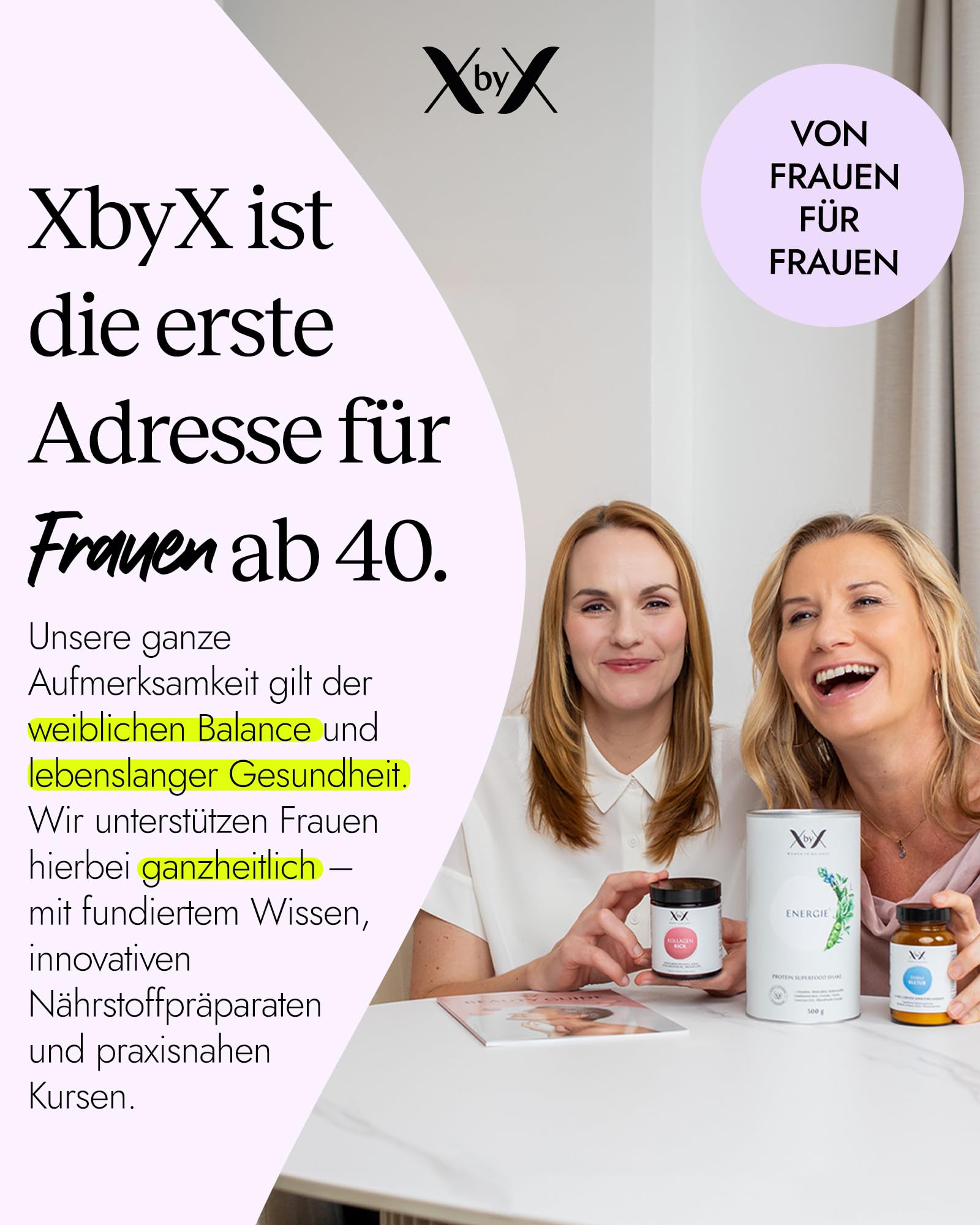 XbyX Kollagen Kick 90 g | 45 Portionen | Vegetarisches Premium Kollagen Pulver | Typ 1, 5 und 10 Kollagen | Aus Deutschland
