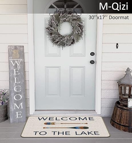 Miniatura 6 de Lake Life - Juego de decoración para exteriores, 1 tapete antideslizante para interiores de 30 x 17 pulgadas, 1 funda de almohada de 18 x 18