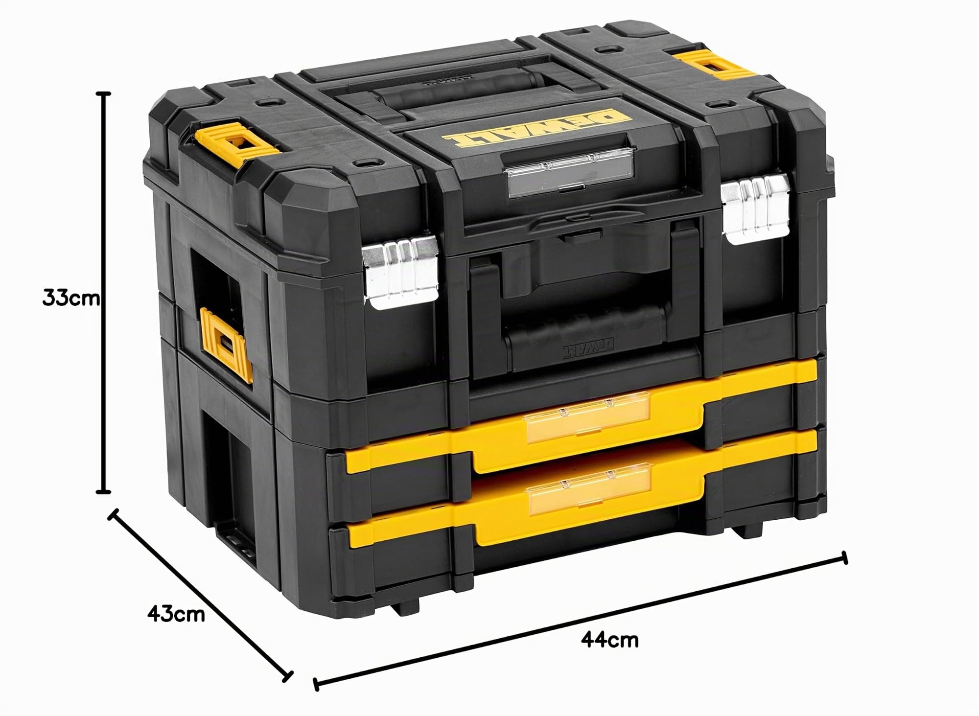 DEWALT DWST1-70702 T-STAK Combo II+IV Combinazione Unità Porta Elettroutensili T-STAK II e Unità Doppio Cassetto T-STAK IV