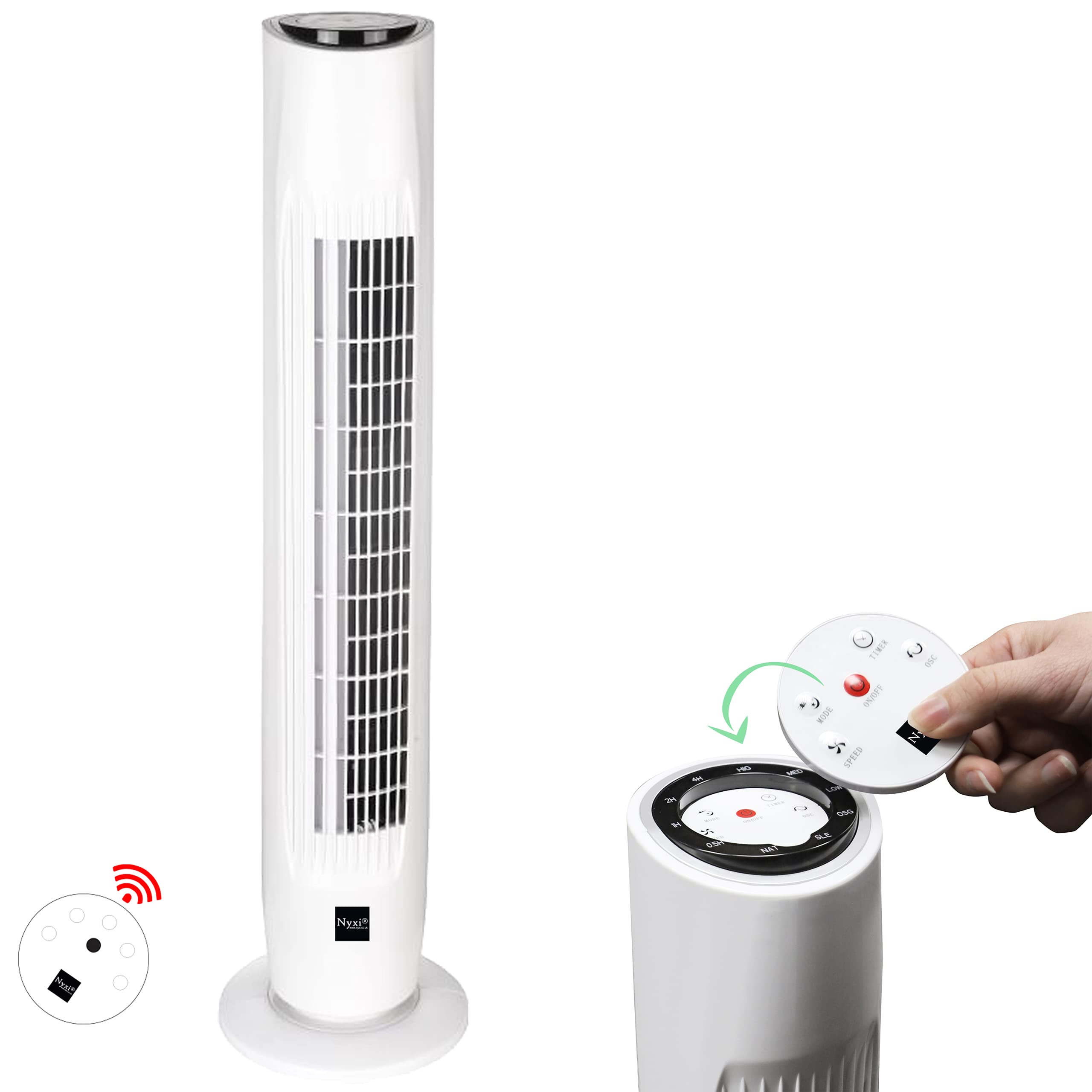 Buy Nyxi Tower Fan 31inch with Remote for Home and Office, 7.5 Hour