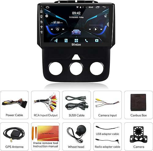 Miniatura 7 de Binize Android 13 - Estéreo para automóvil compatible con Dodge Ram 150025003500 Radio 2013 2014 2015 2016 2017 2018, unidad principal de radio de