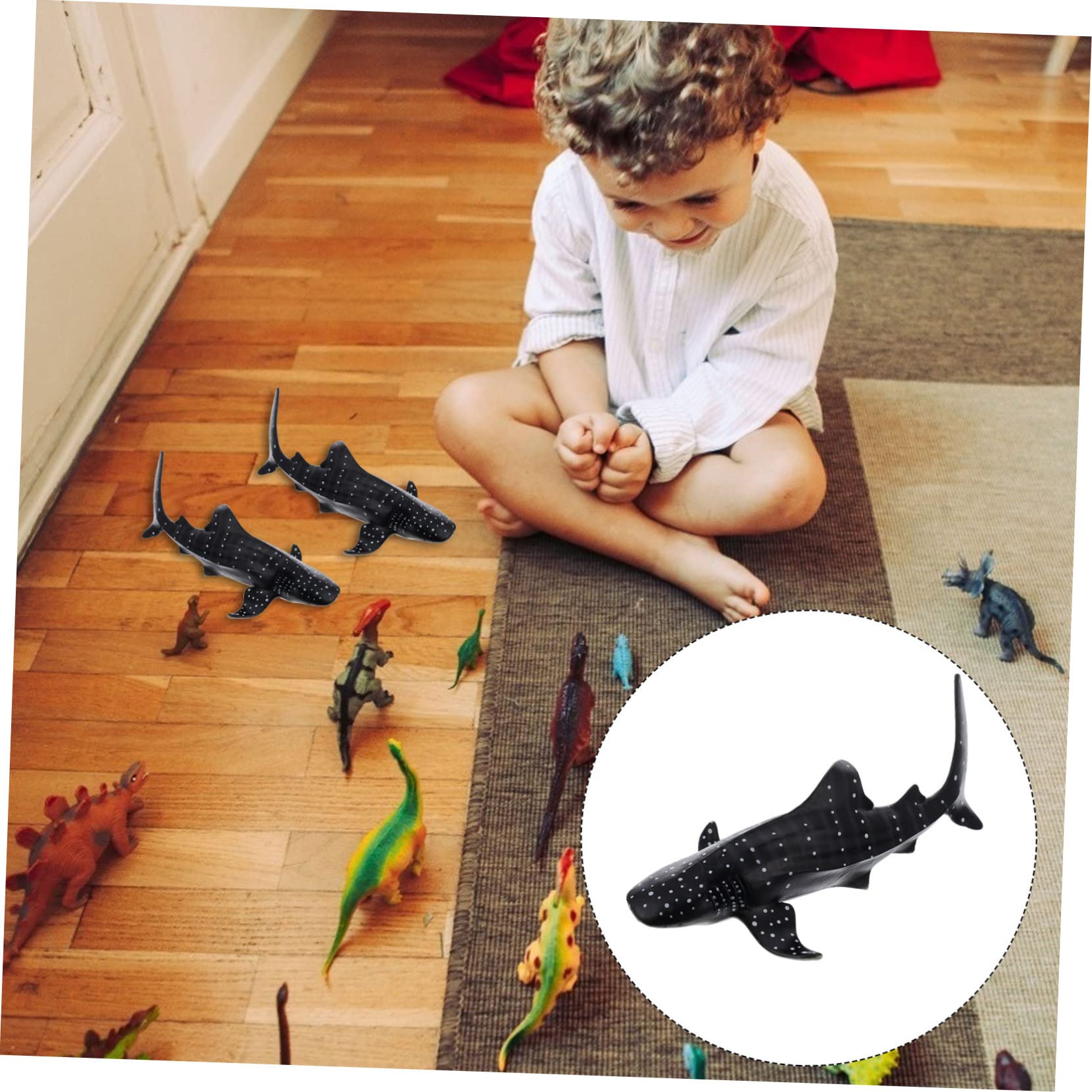 Modèle de Simulation Requin-baleine Noir en Plastique pour Garçon et Filles