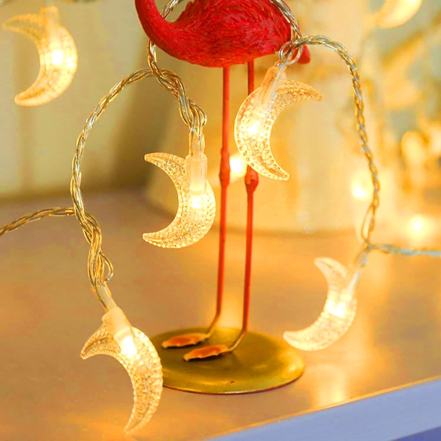 xiao String Lights Star Fairy Lights with 6M 40 LED USB Decorative Lighting for Anywhere (Moon)