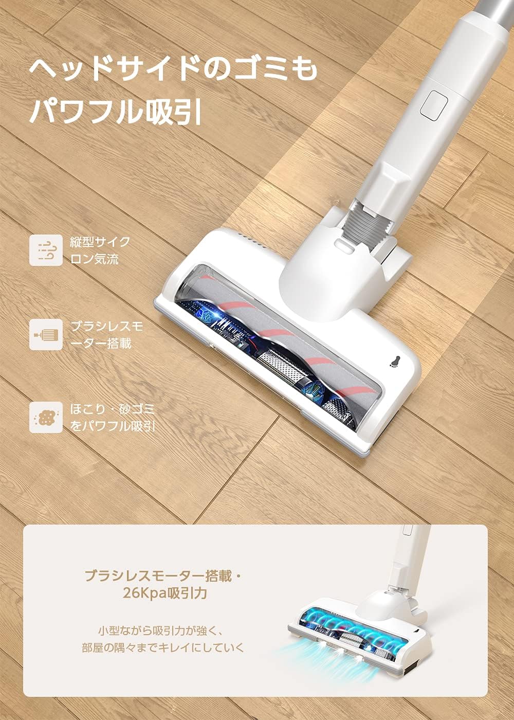 絶対一番安い コードレス 掃除機 Azmkoo サイクロン V601 Ledランプ付き 強弱切替 2way 40分間連続稼働 スティッククリーナー 多重濾過 低騒音化設計 26kpa超 掃除機 Indonesiadevelopmentforum Com